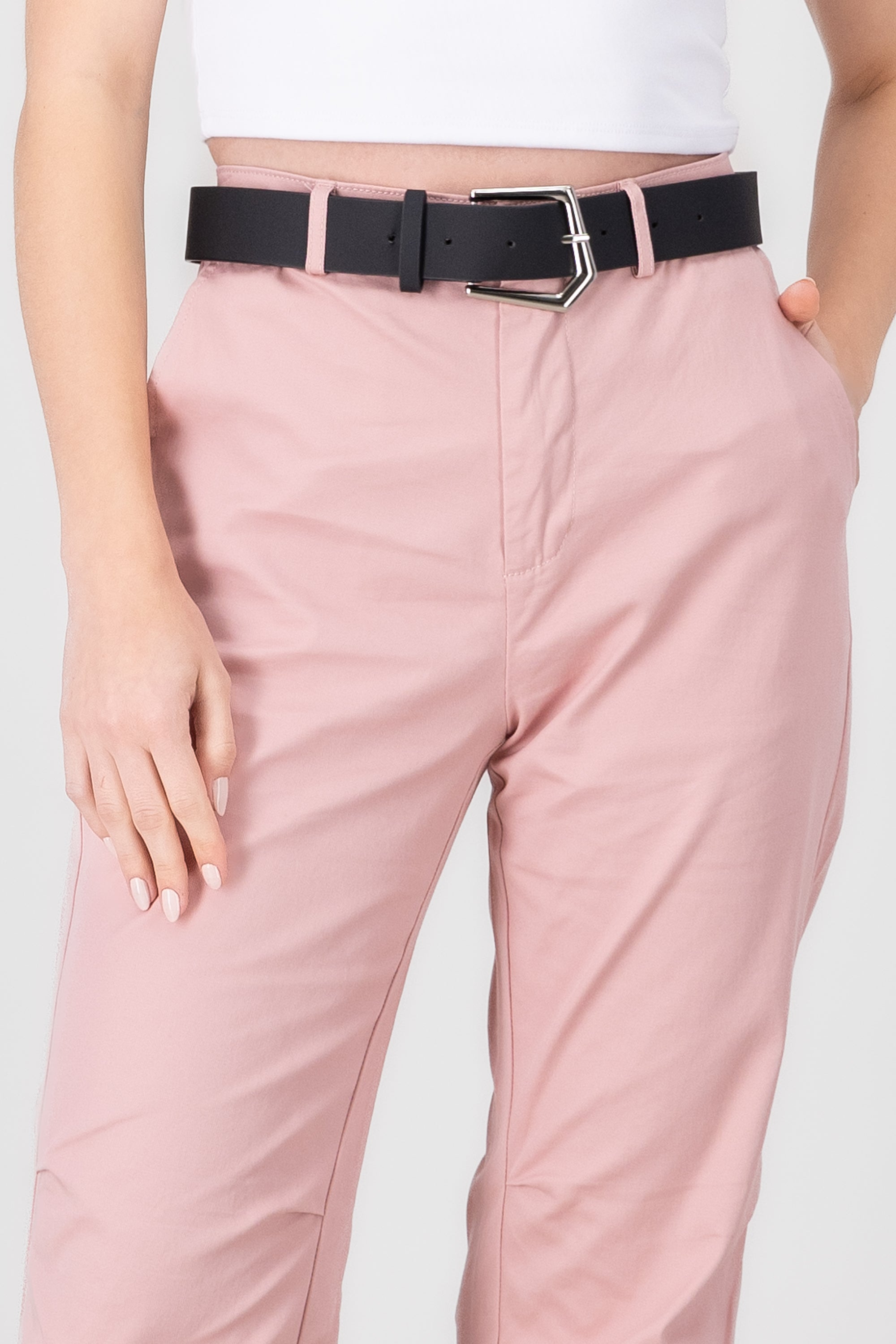 Pantalon detalle costuras ROSA