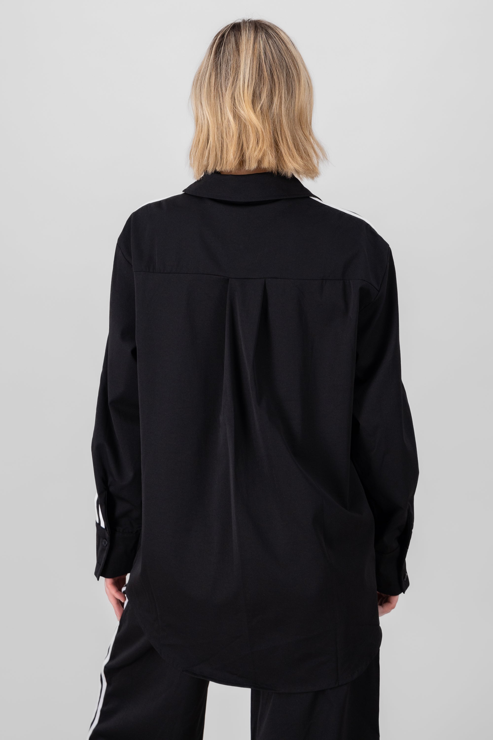 Camisa oversize detalle rayas NEGRO