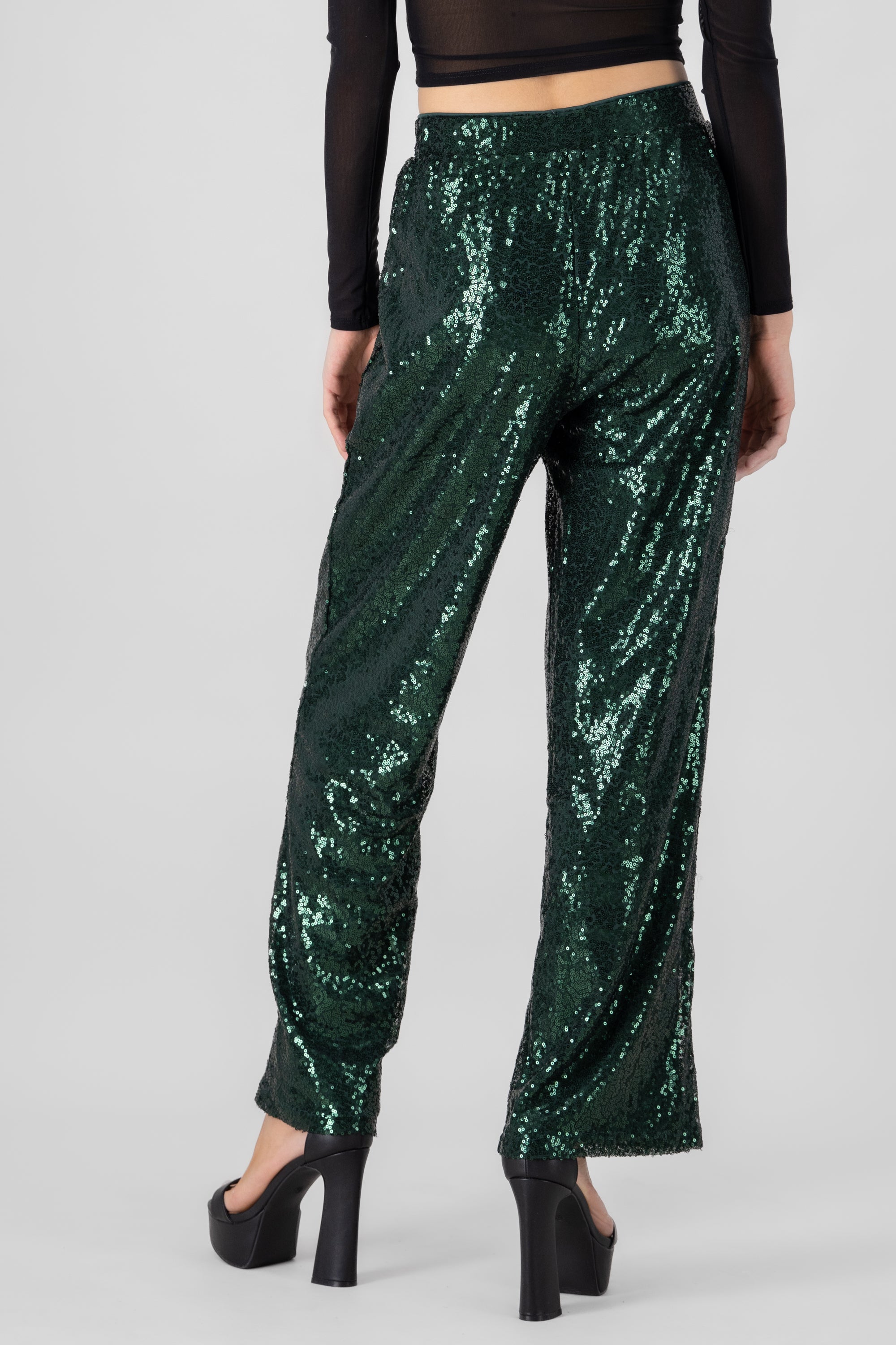 Pantalon fluido brillos VERDE