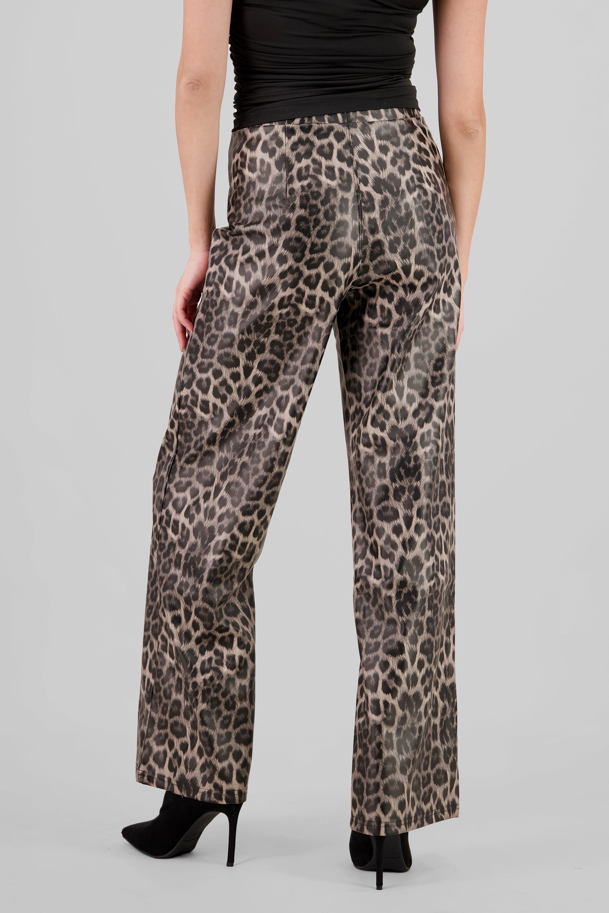 Pantalon brilloso animal print NEGRO COMBO