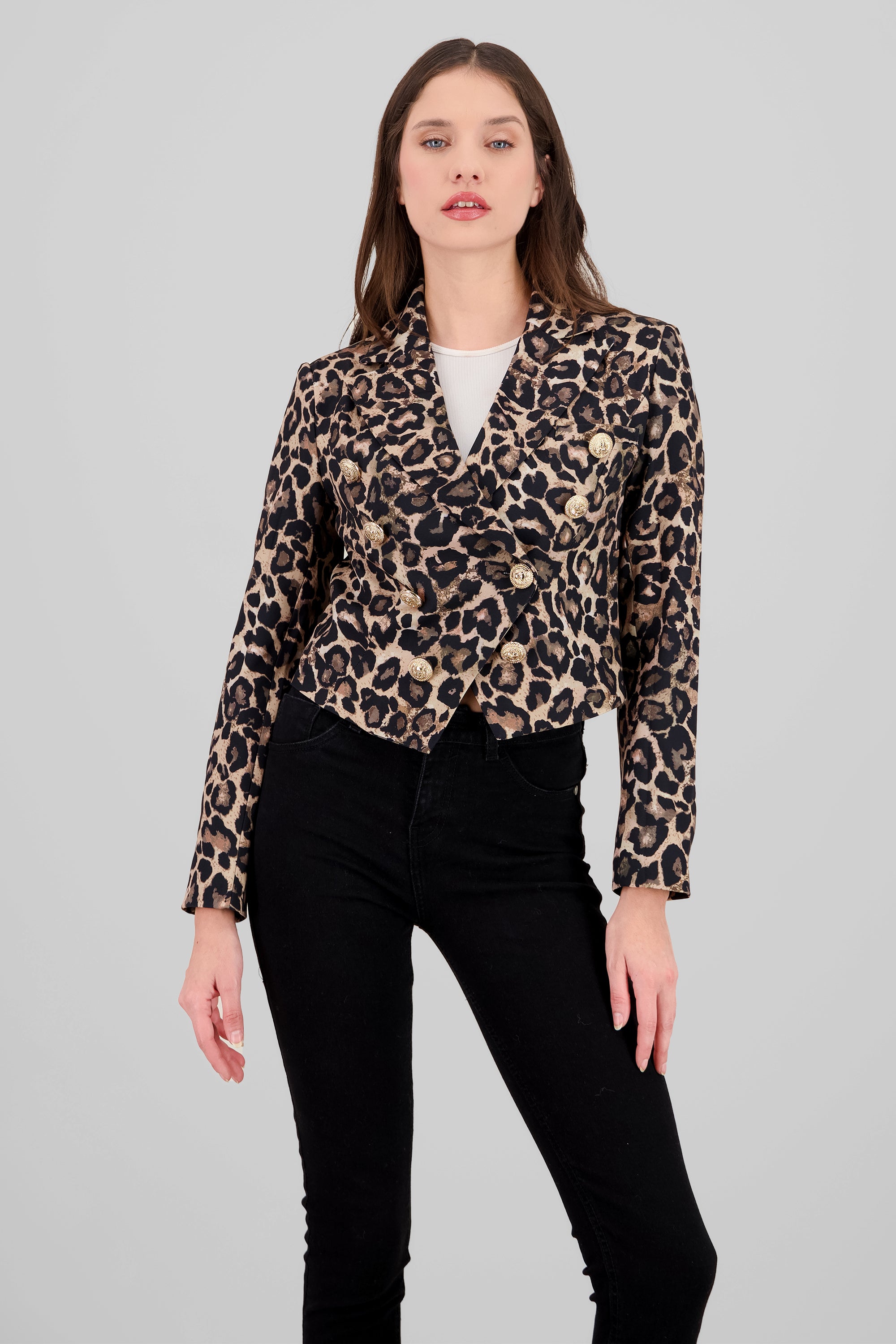 Saco crop animal print NEGRO COMBO