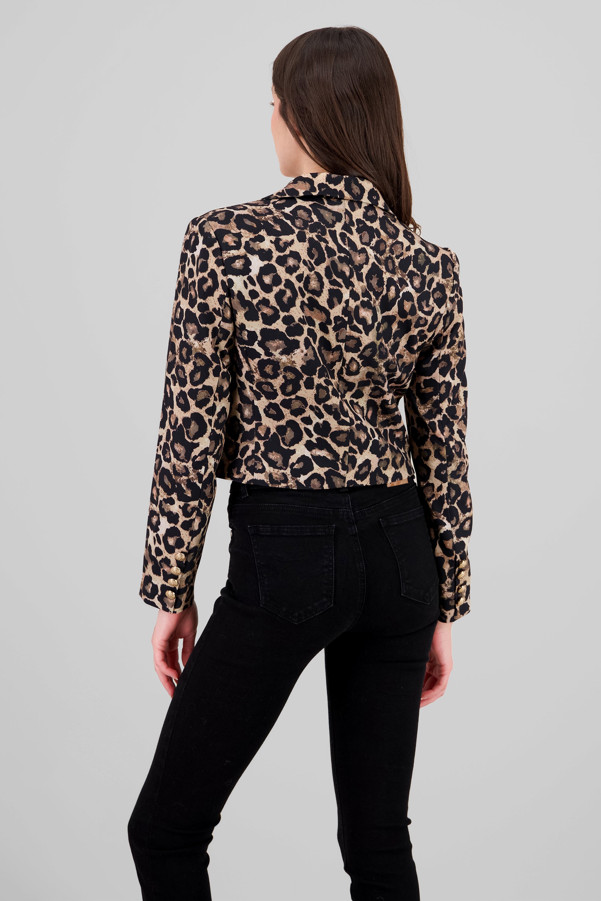 Saco crop animal print NEGRO COMBO