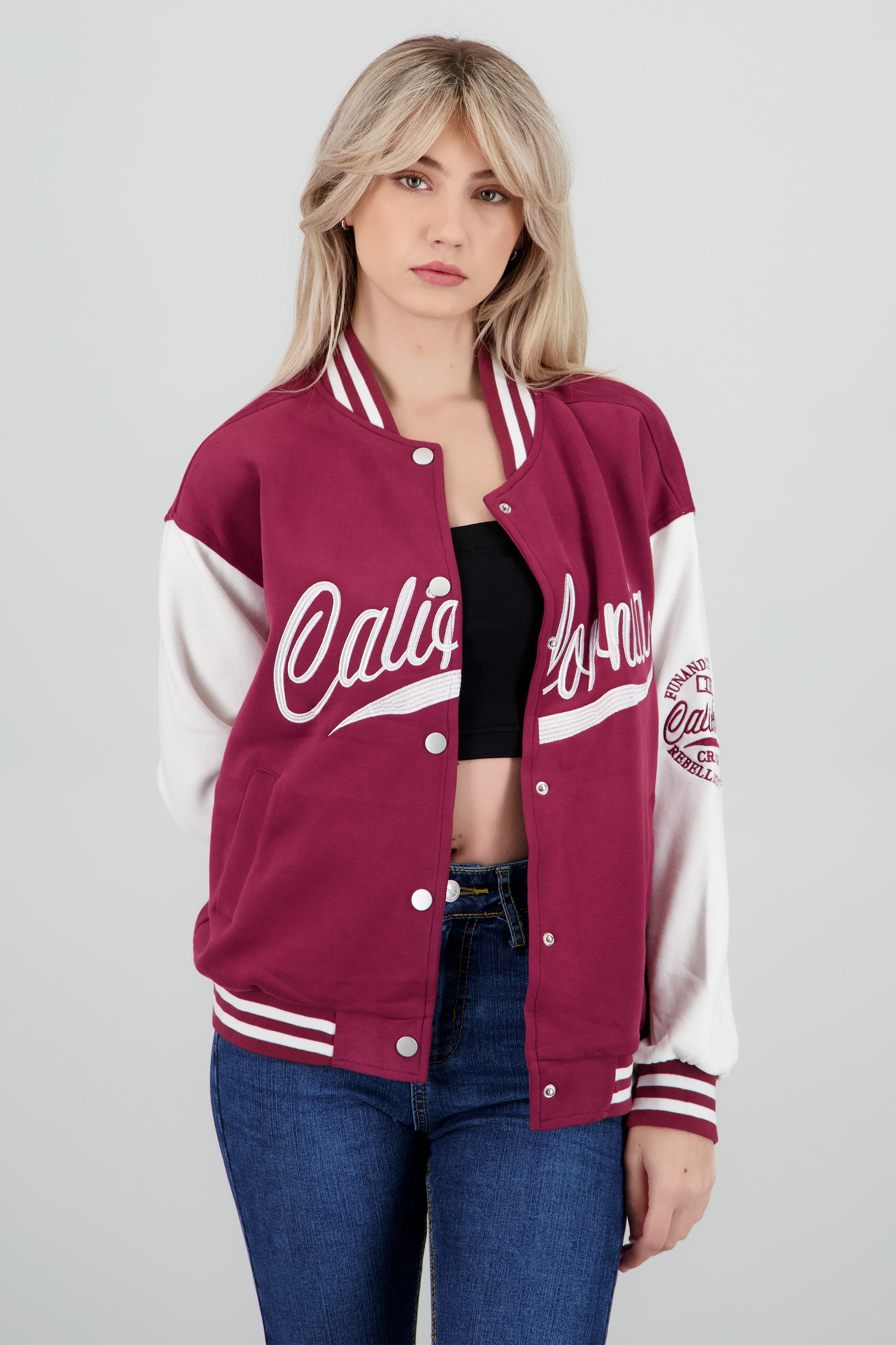 CHAMARRA BOMBER CALIFORNIA CIRUELA