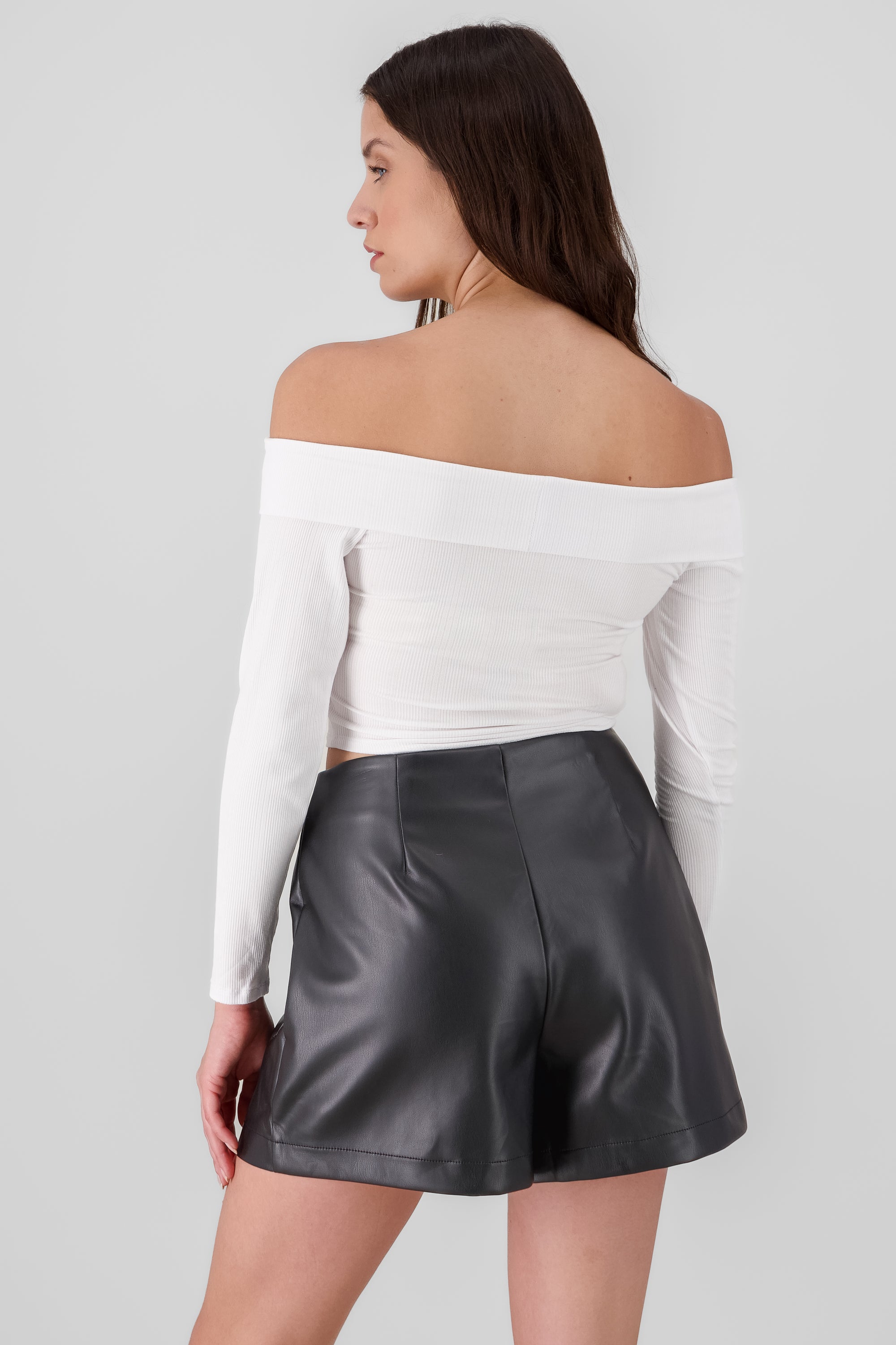 Top off shoulder rib BLANCO