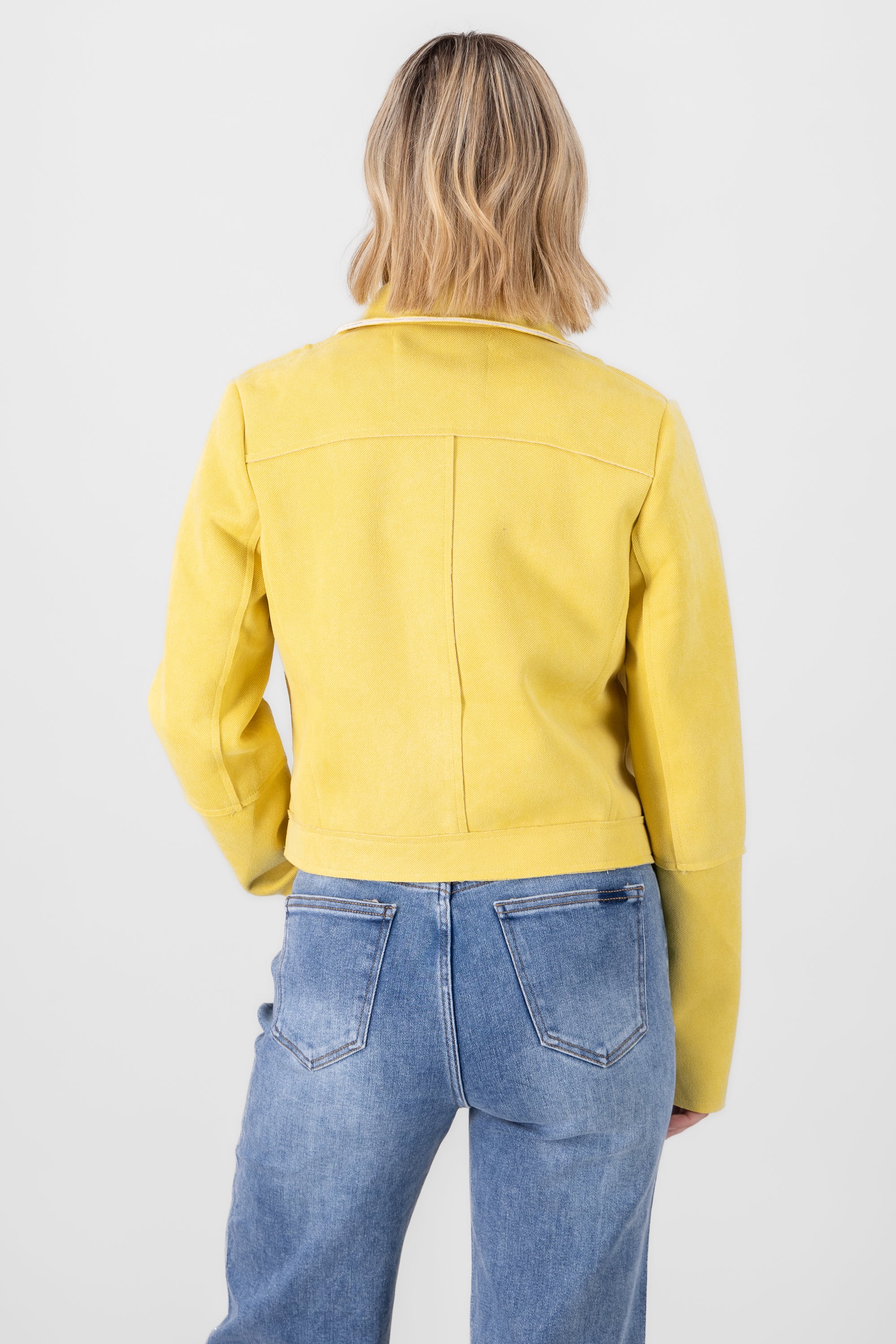 CHAMARRA BIKER SUEDE AMARILLO