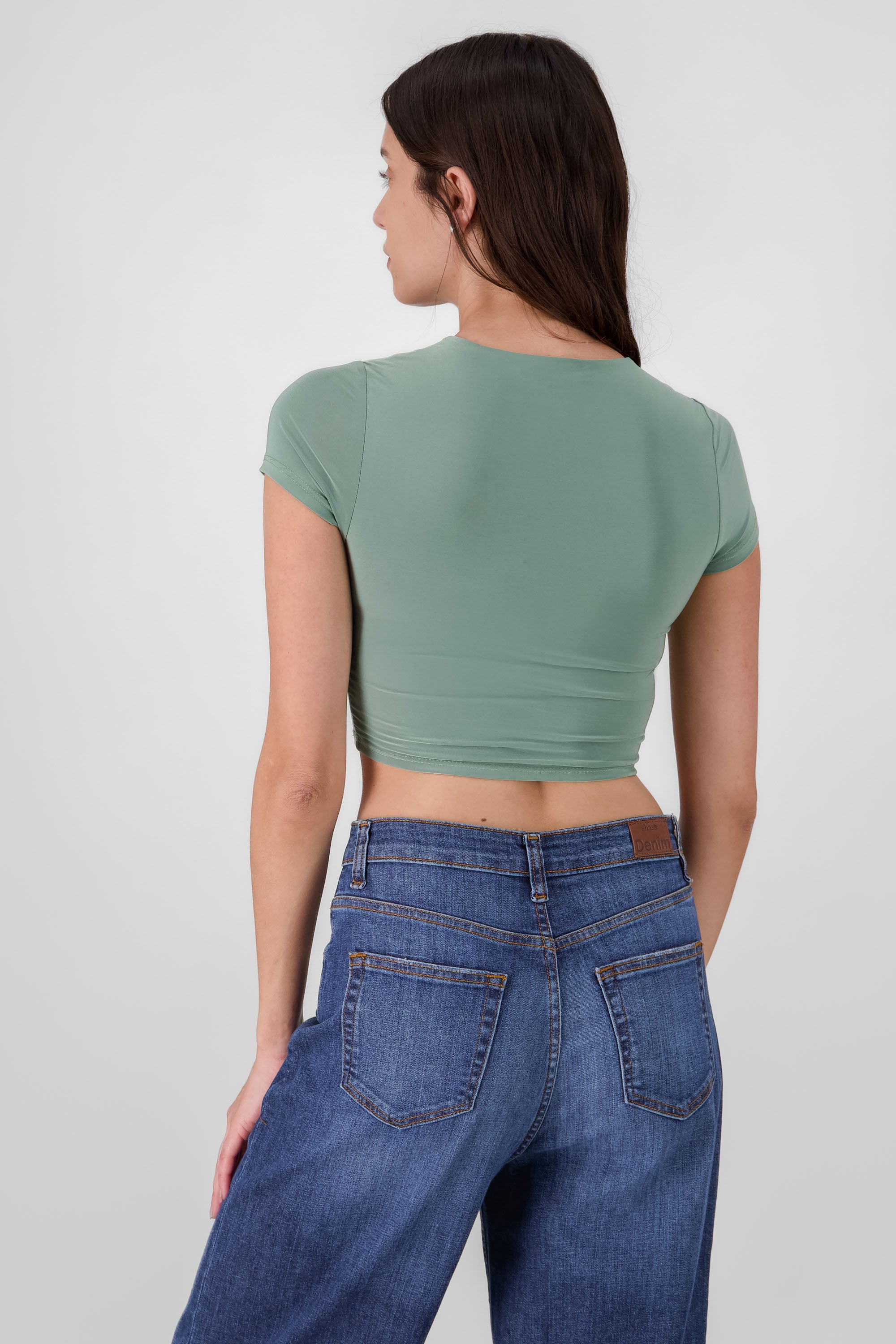 Top crop doble tela manga corta SAGE