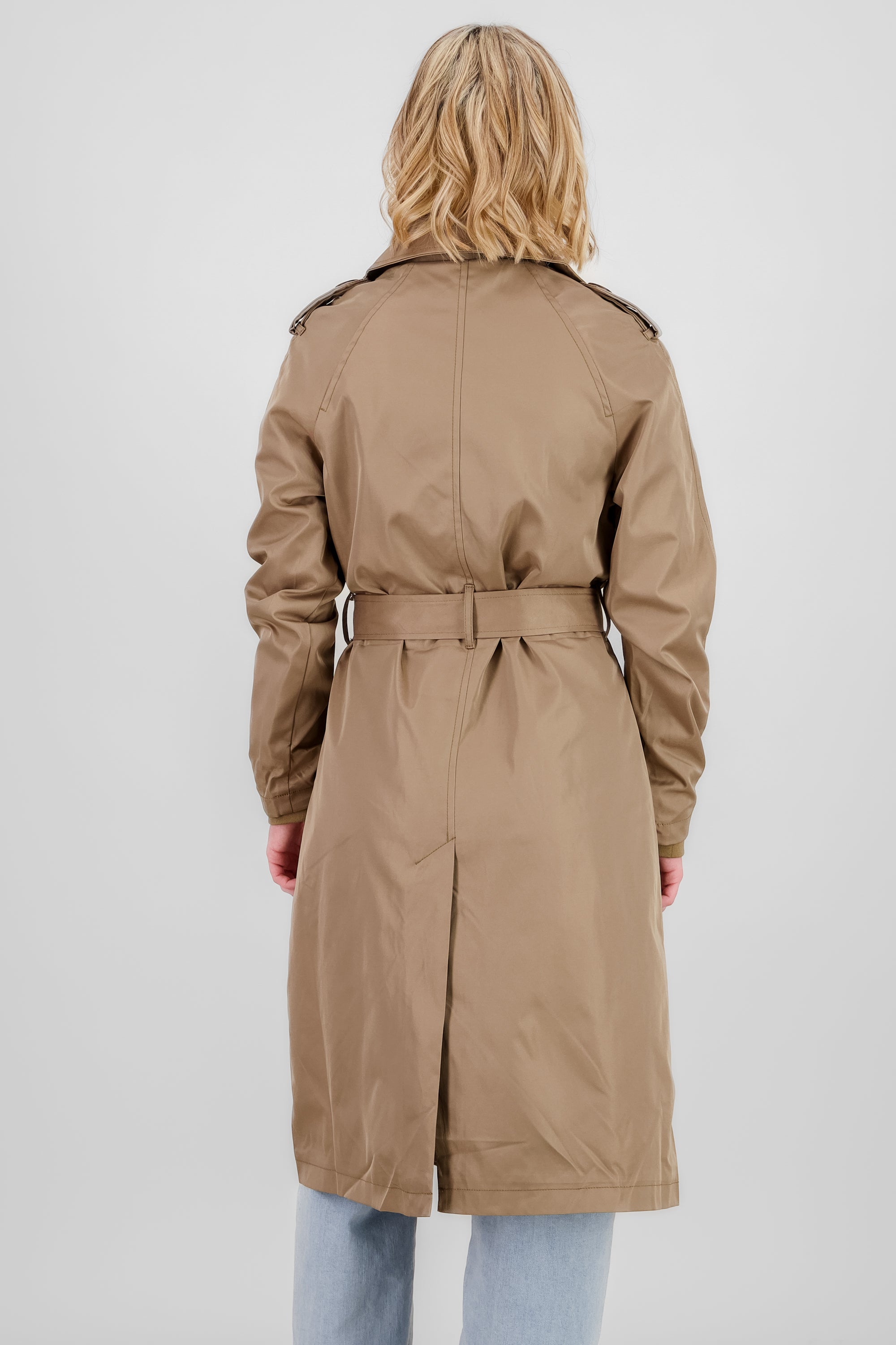 Gabardina larga detalle botones KHAKI