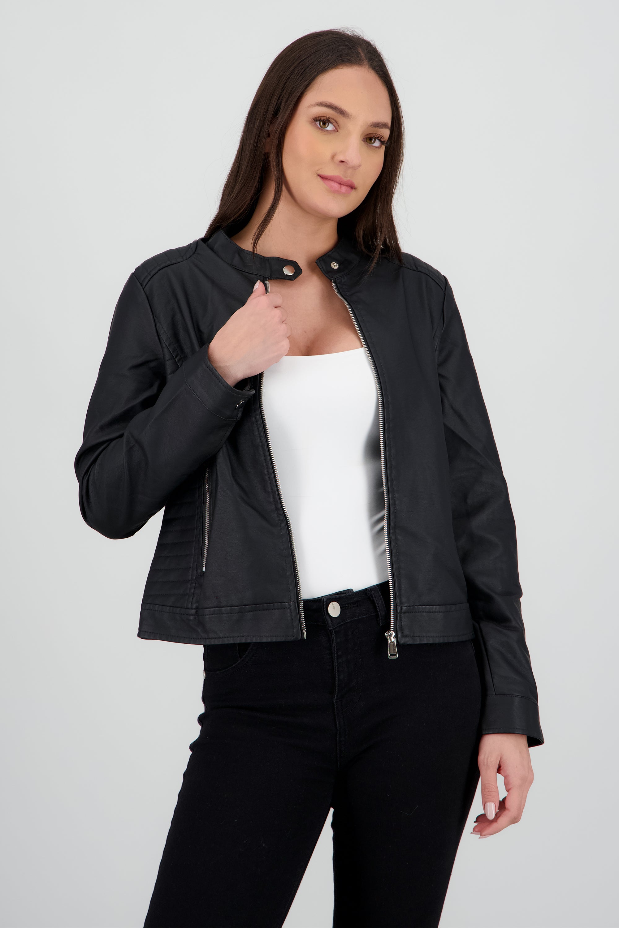 Biker Pu Cierre NEGRO