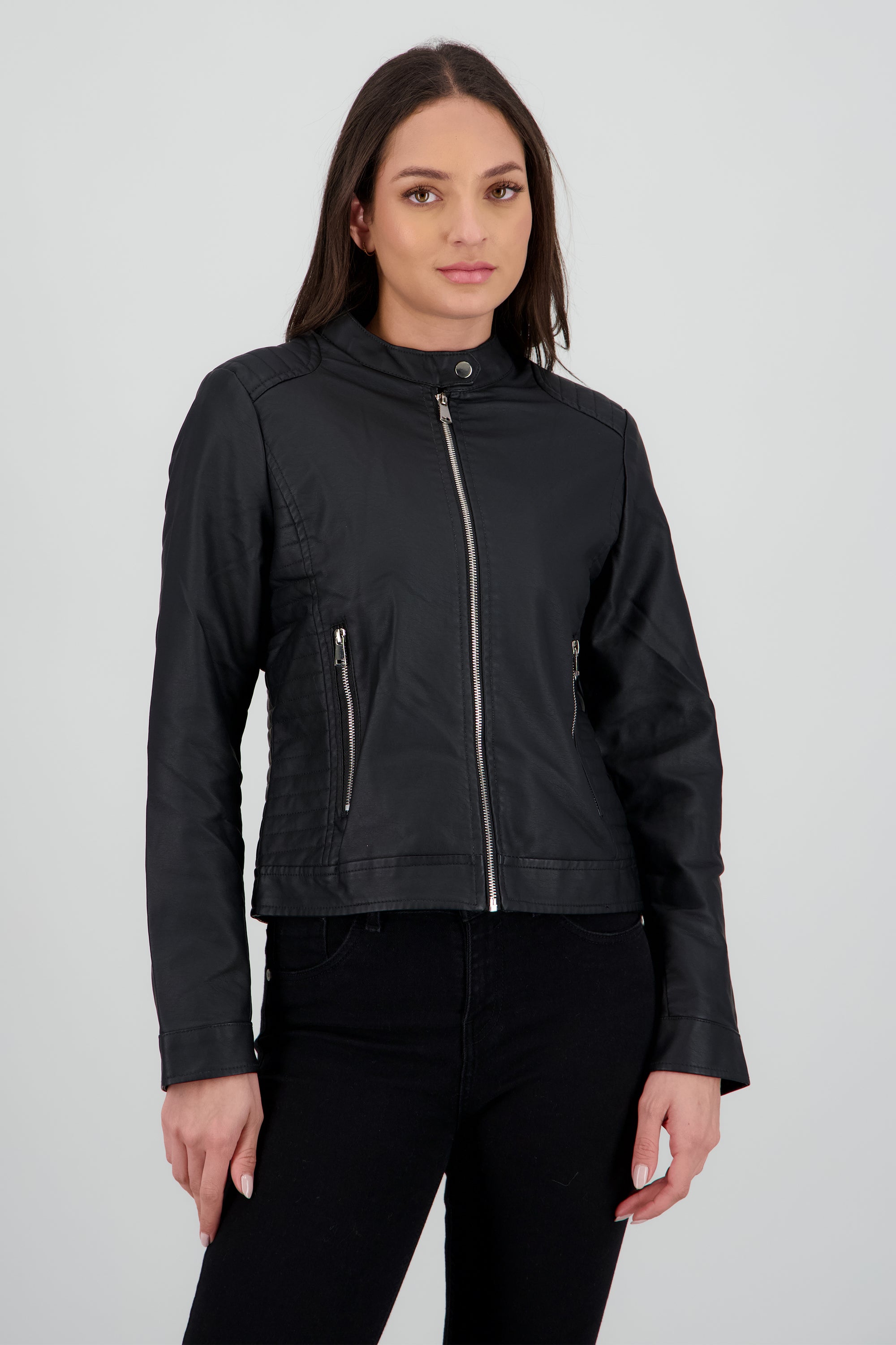 Biker Pu Cierre NEGRO