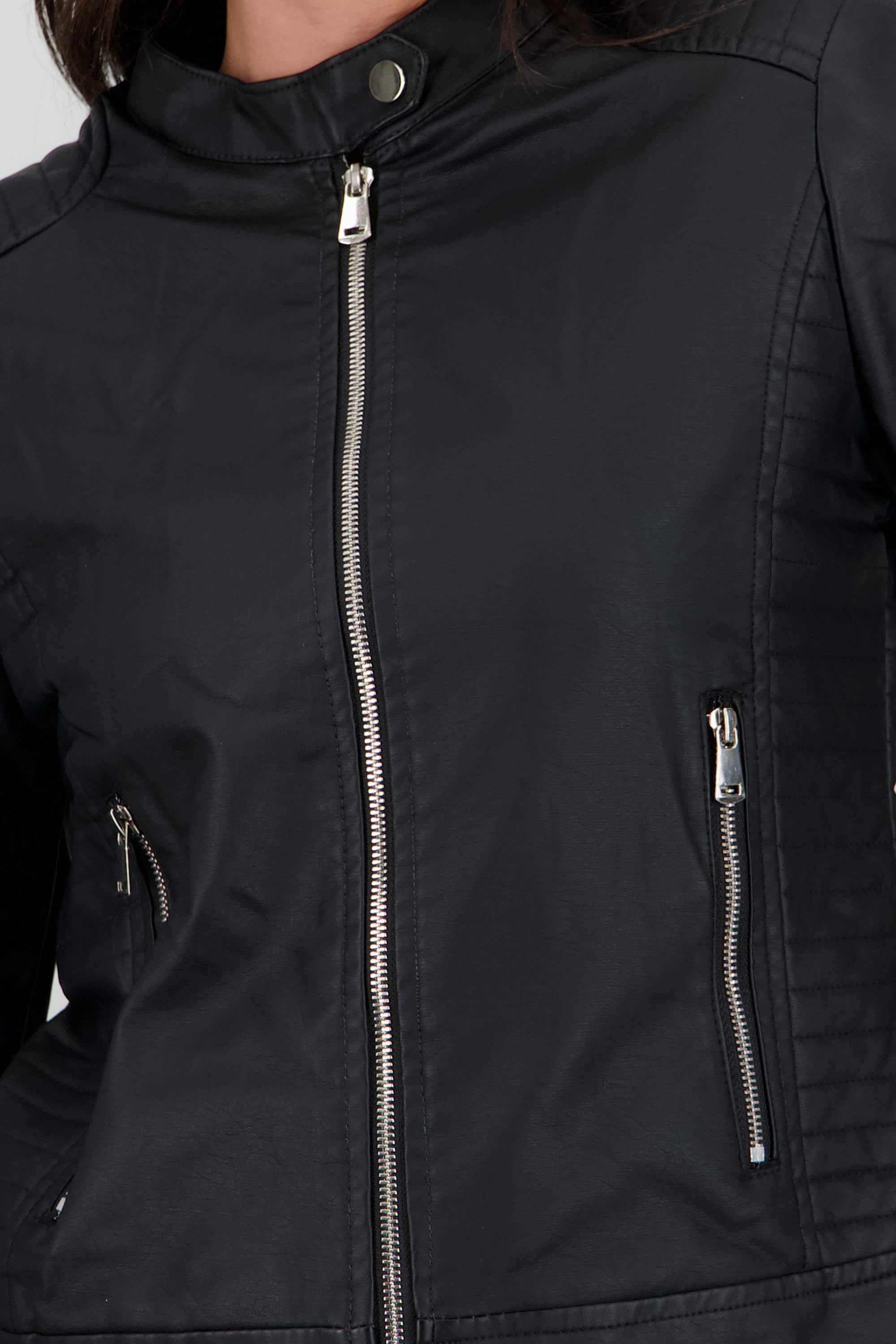 Biker Pu Cierre NEGRO