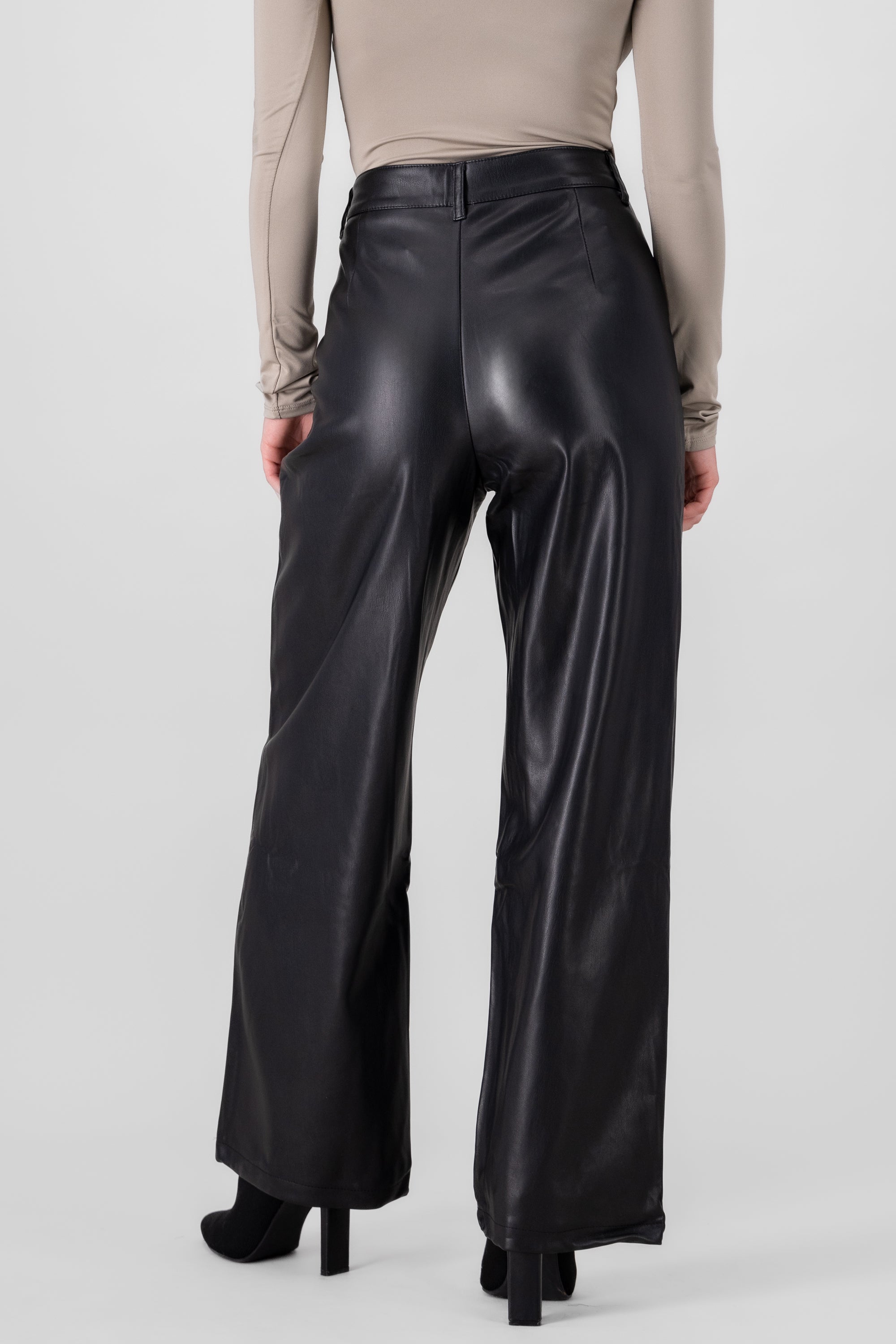 Pantalon wide leg pu NEGRO