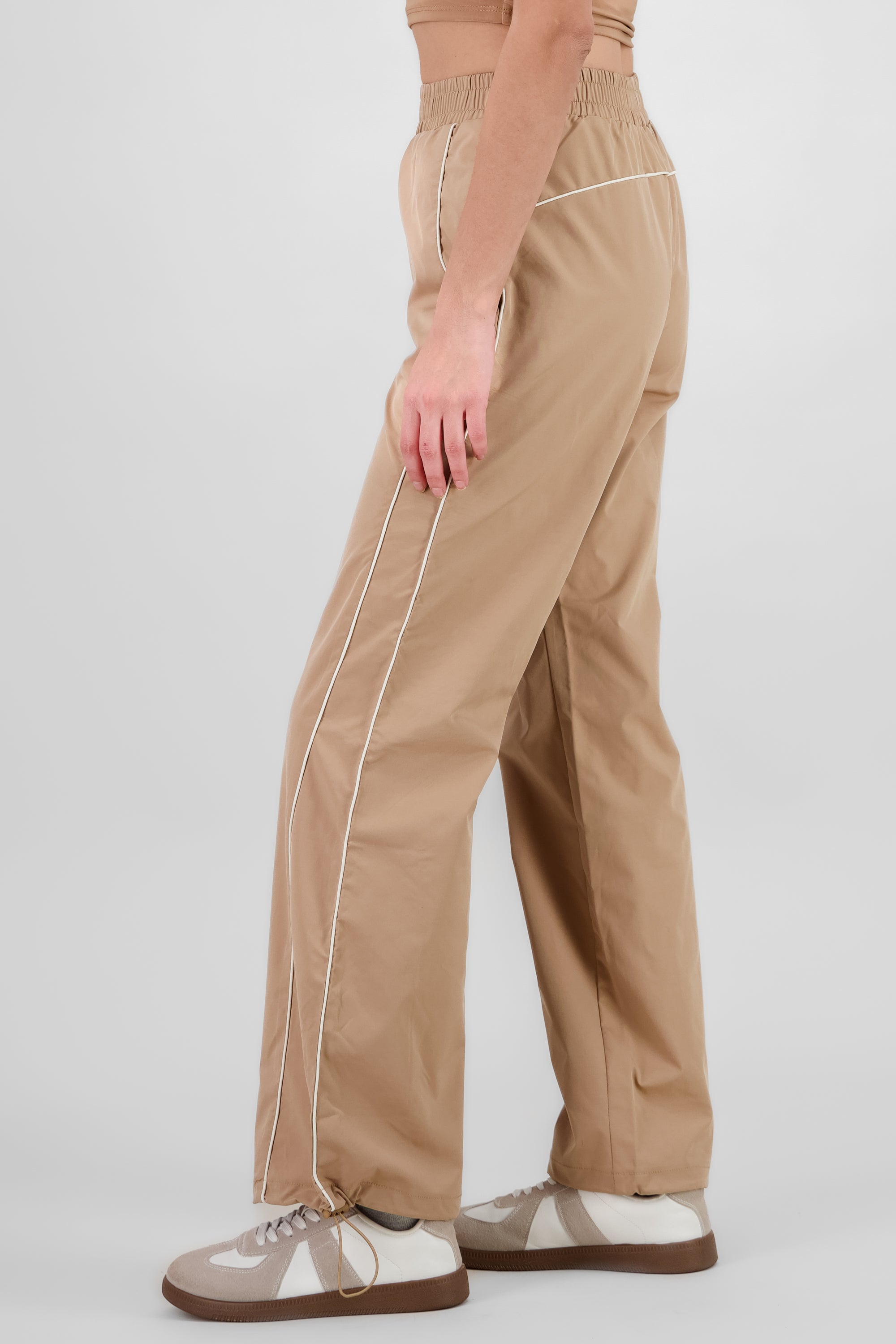 Pants liso con contraste TAUPE