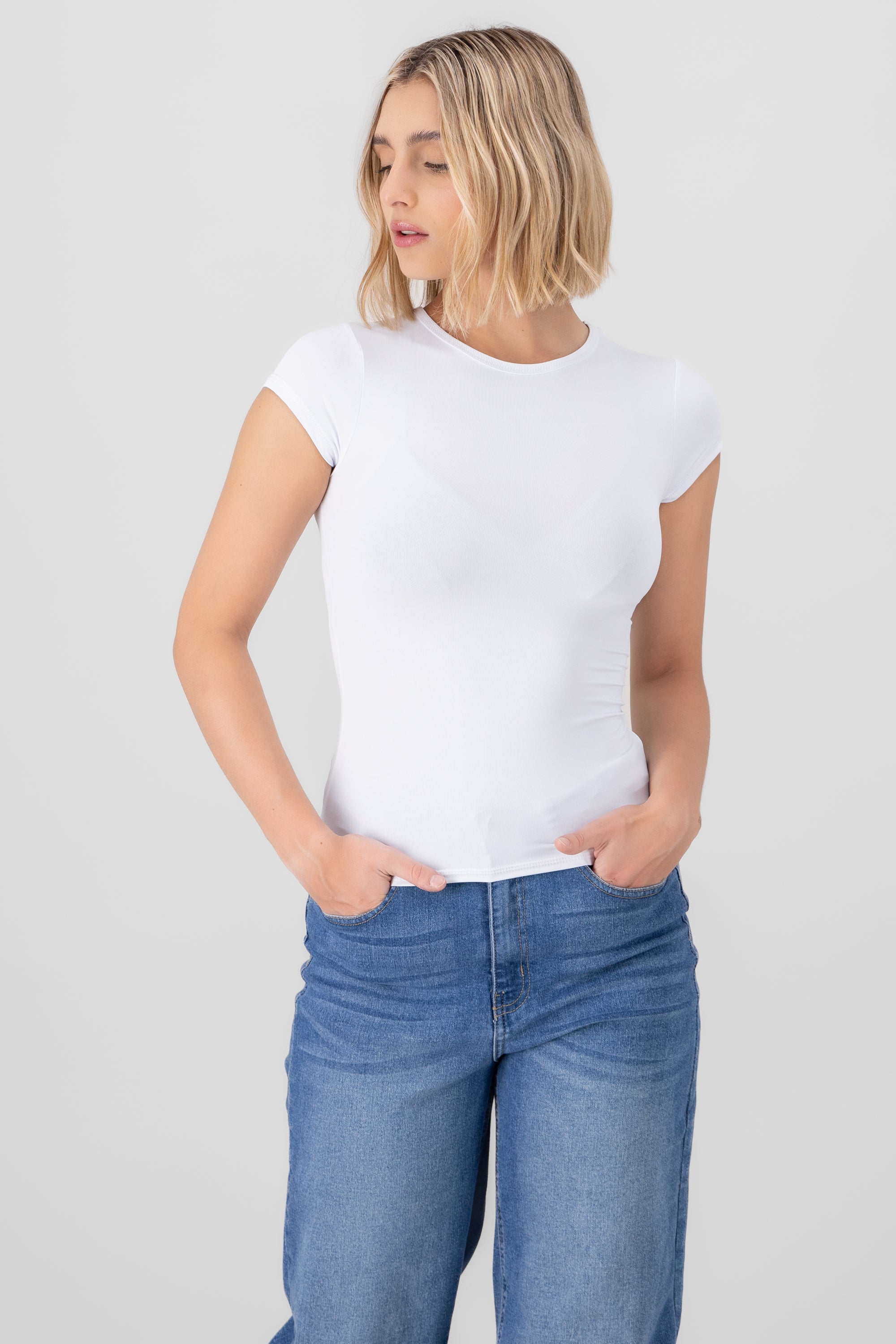 T-shirt cuello redondo manga corta BLANCO