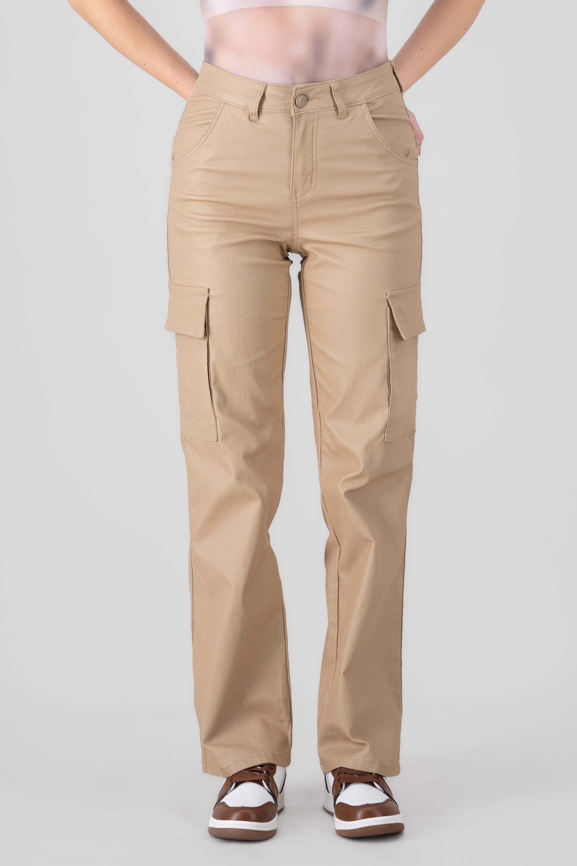 Pantalon cargo pu BEIGE