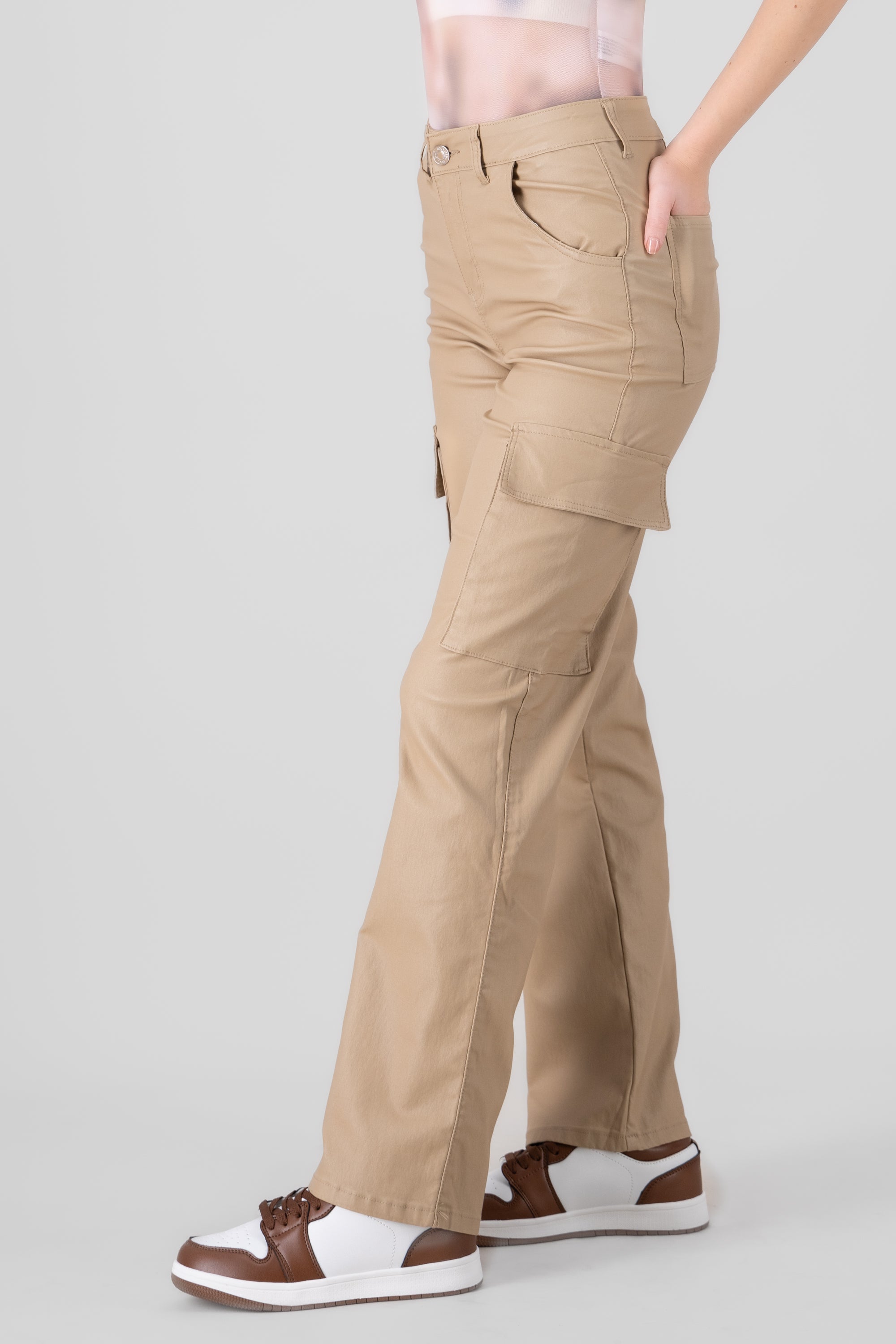 Pantalon cargo pu BEIGE