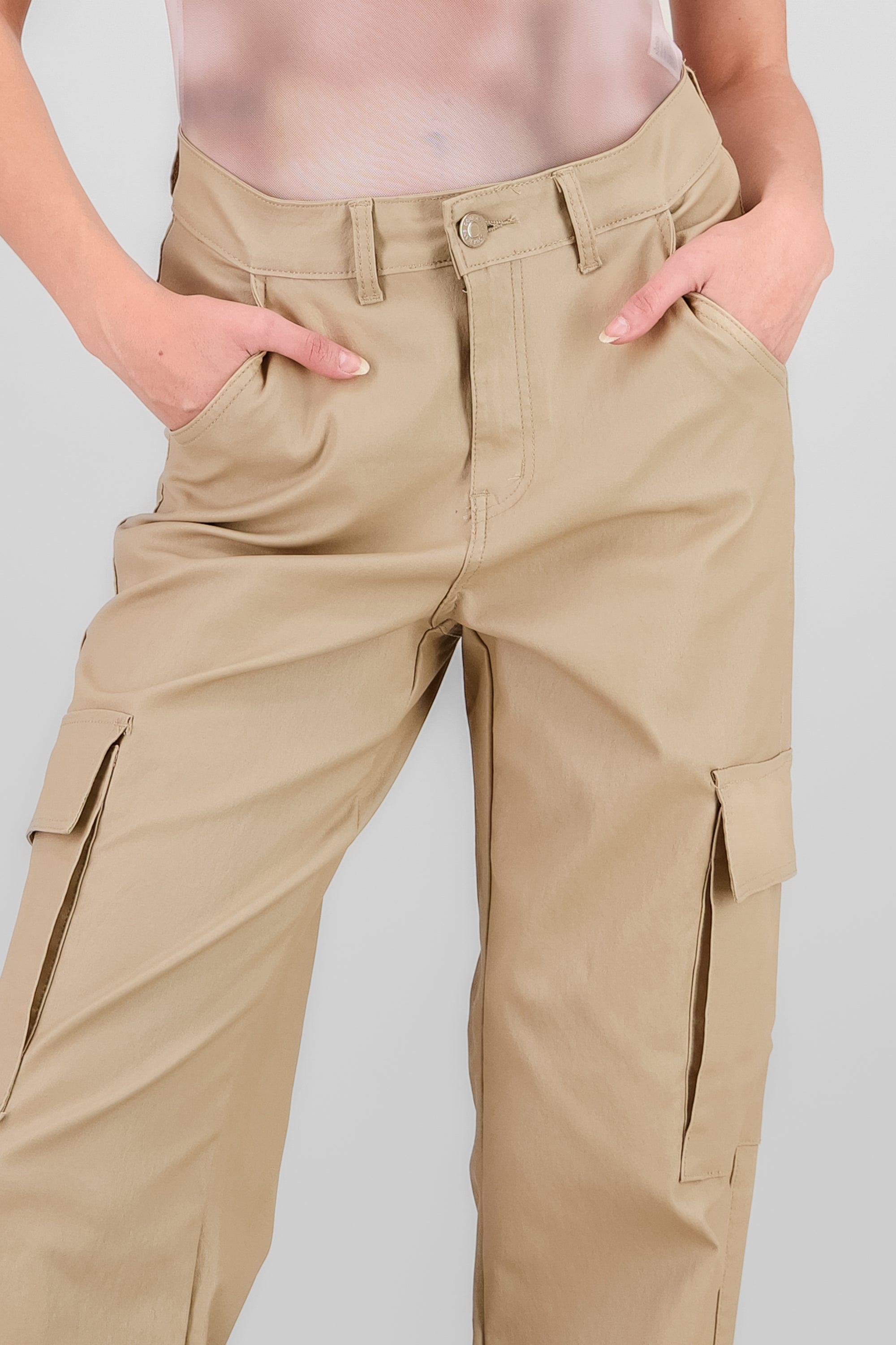 Pantalon cargo pu BEIGE