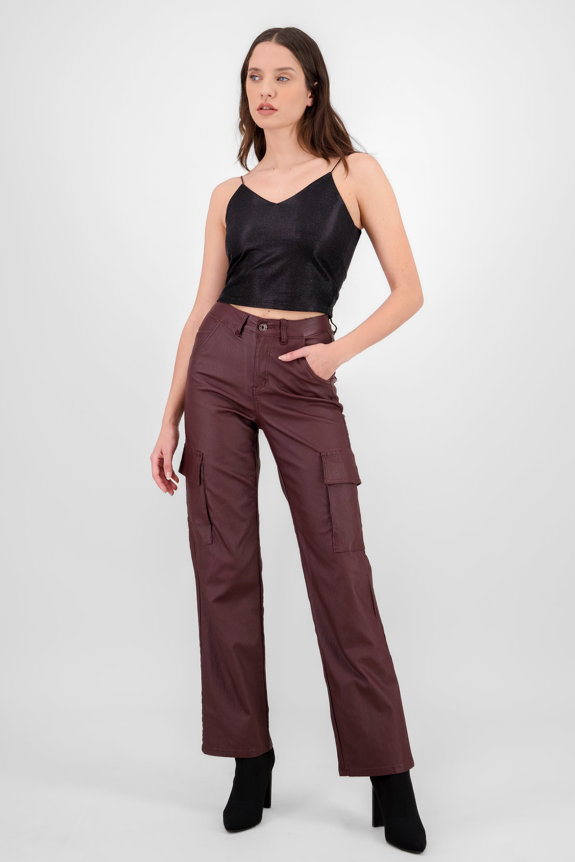 Pantalon cargo pu CAFE