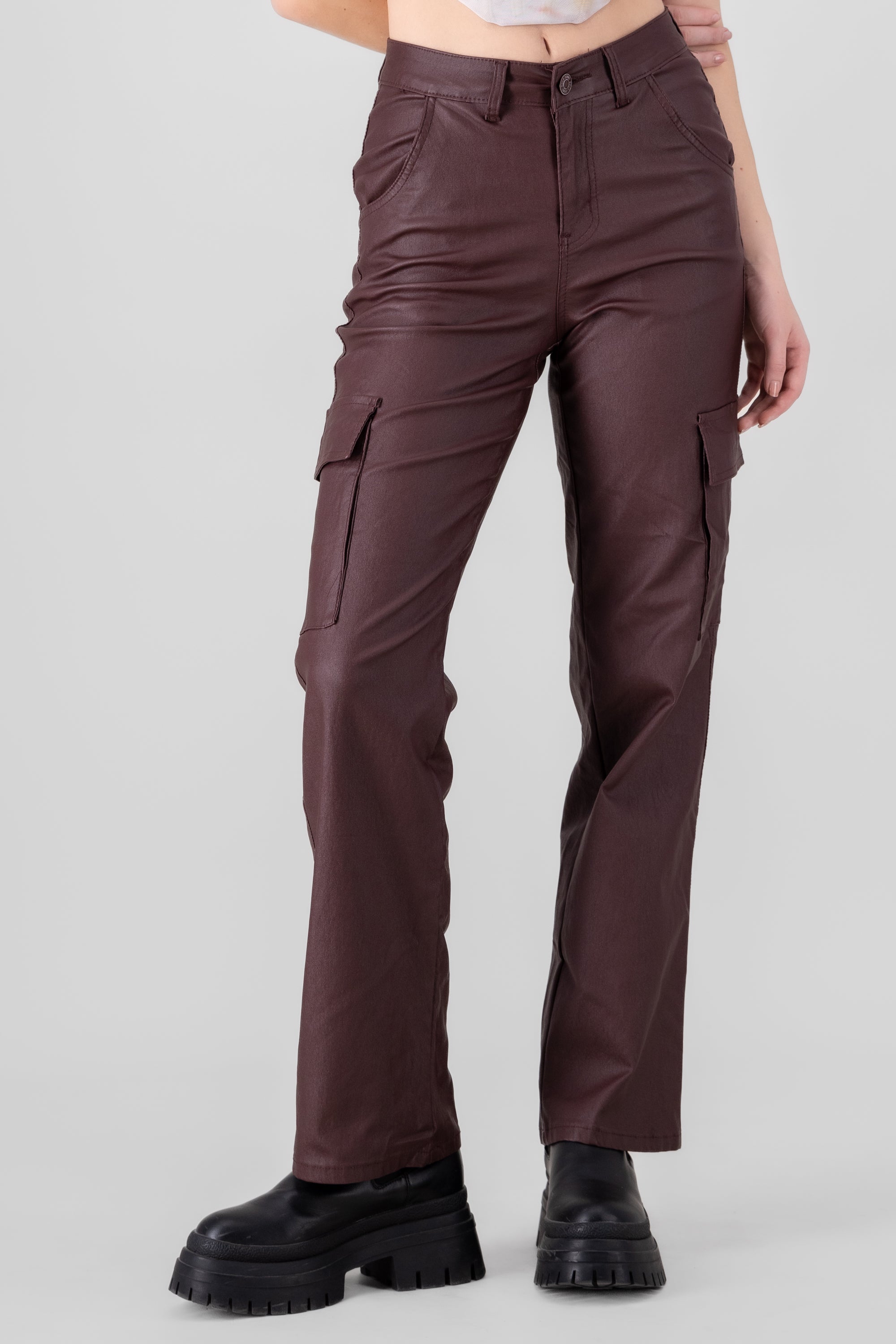 Pantalon cargo pu CAFE