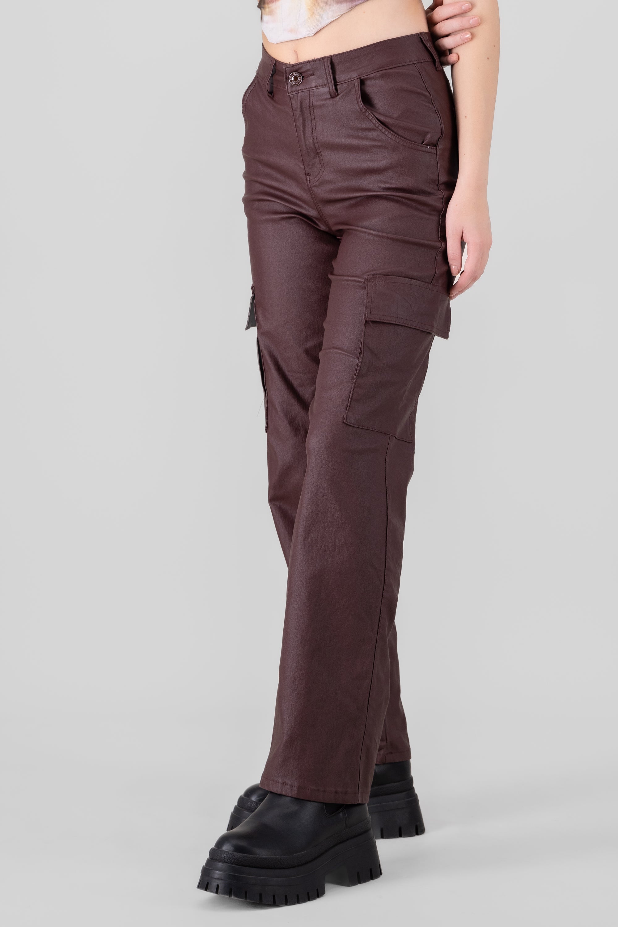 Pantalon cargo pu CAFE