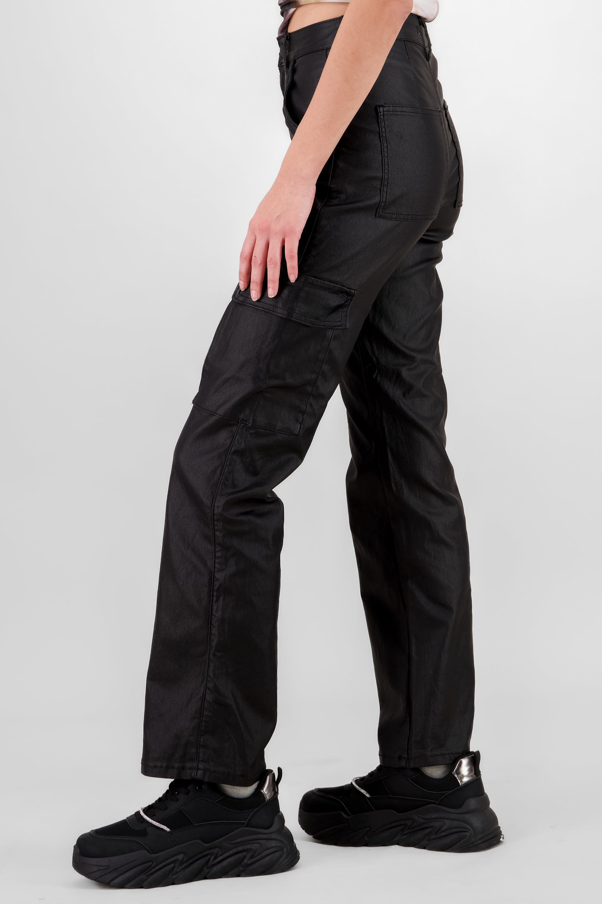 Pantalon cargo pu NEGRO