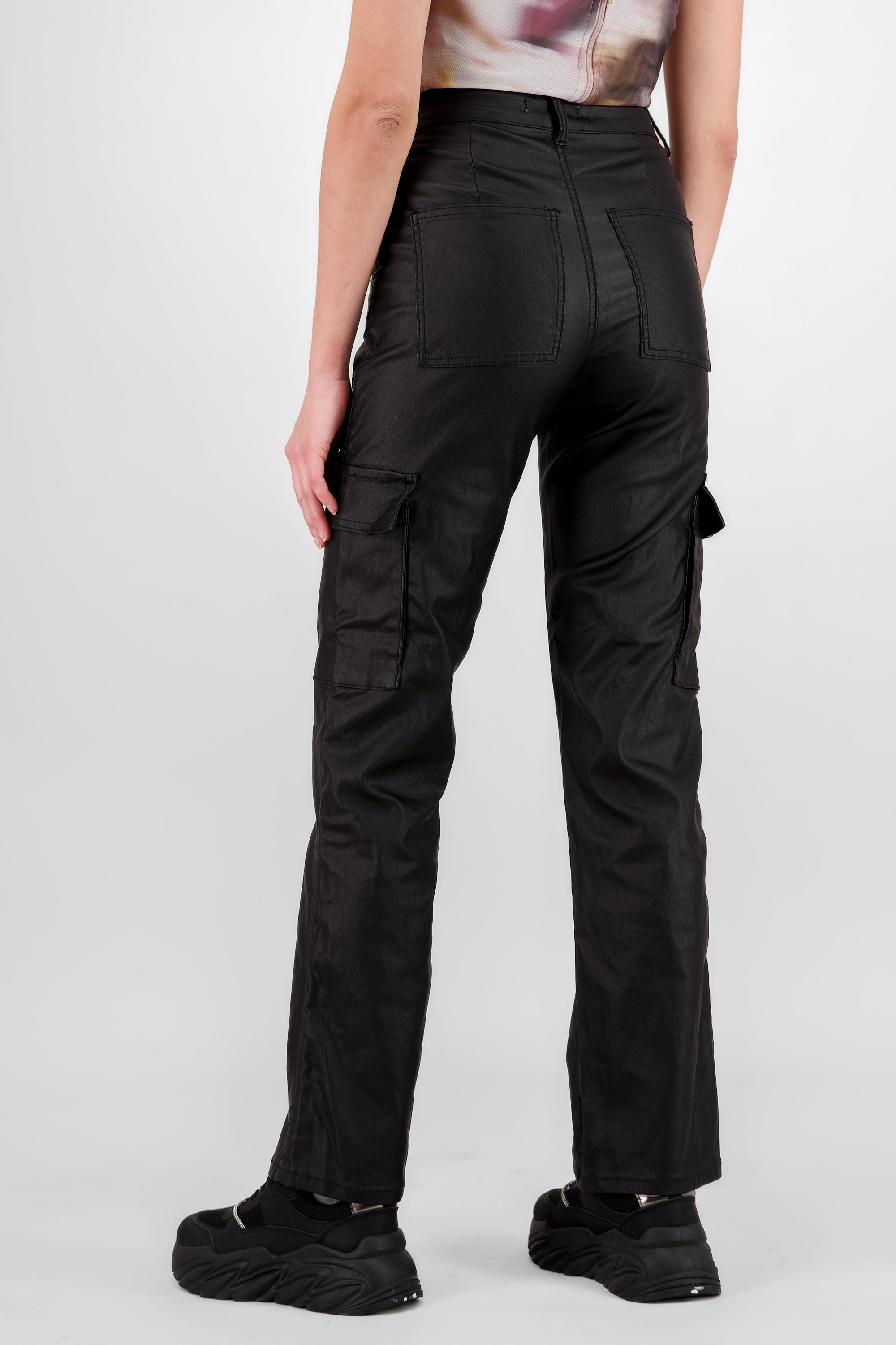 Pantalon cargo pu NEGRO