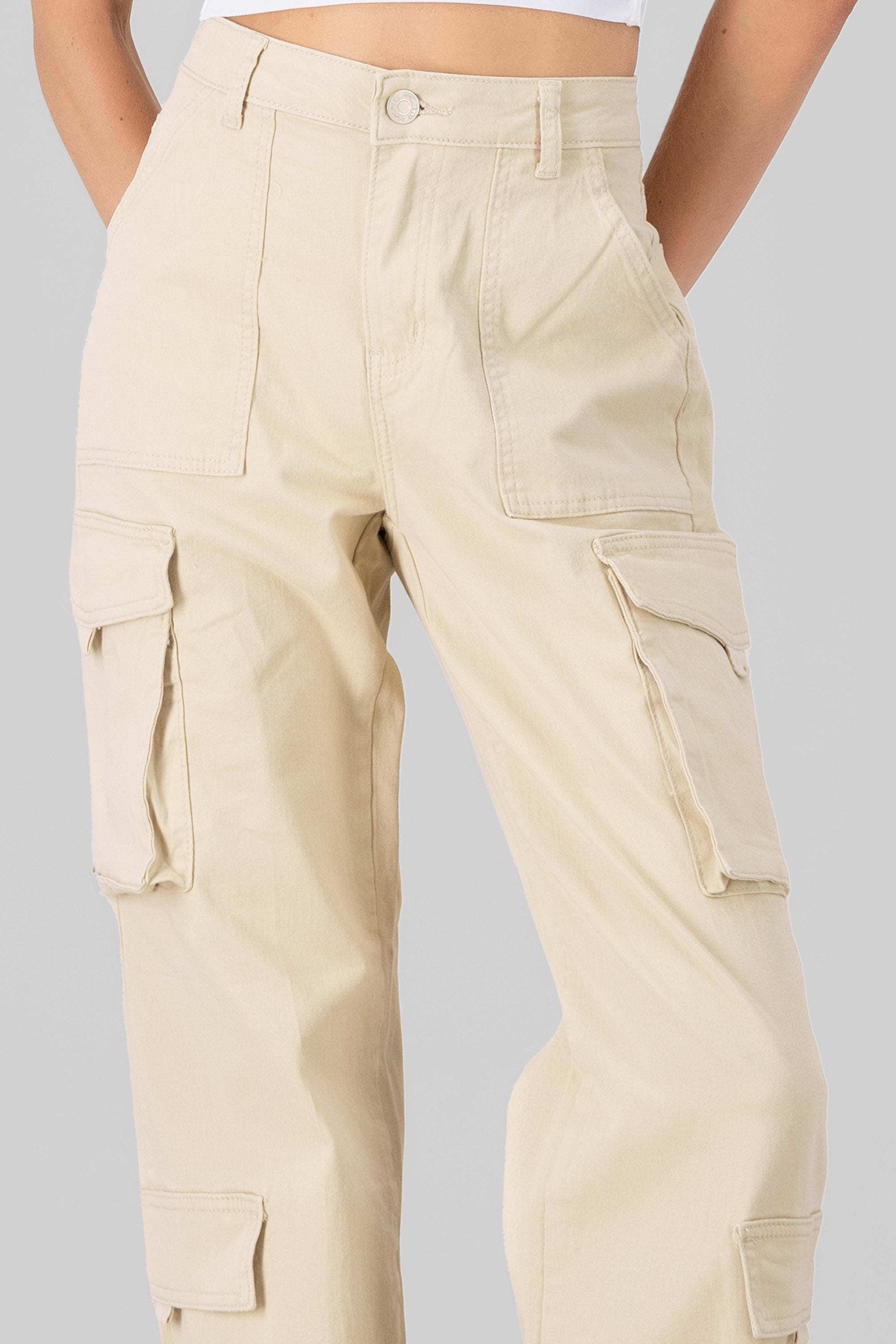 Pantalon recto cargo BEIGE