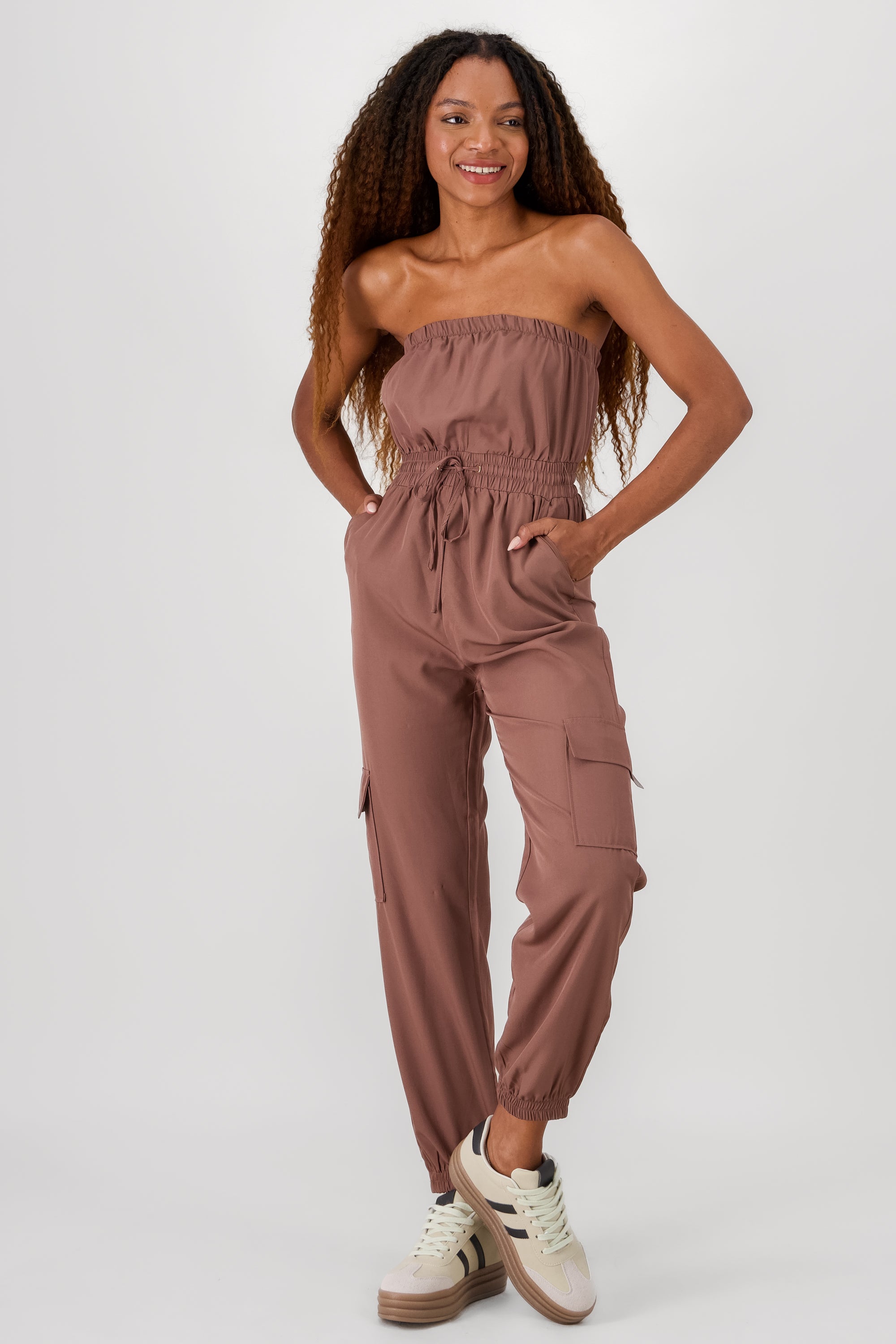 Jumpsuit strapless jogger CAFE