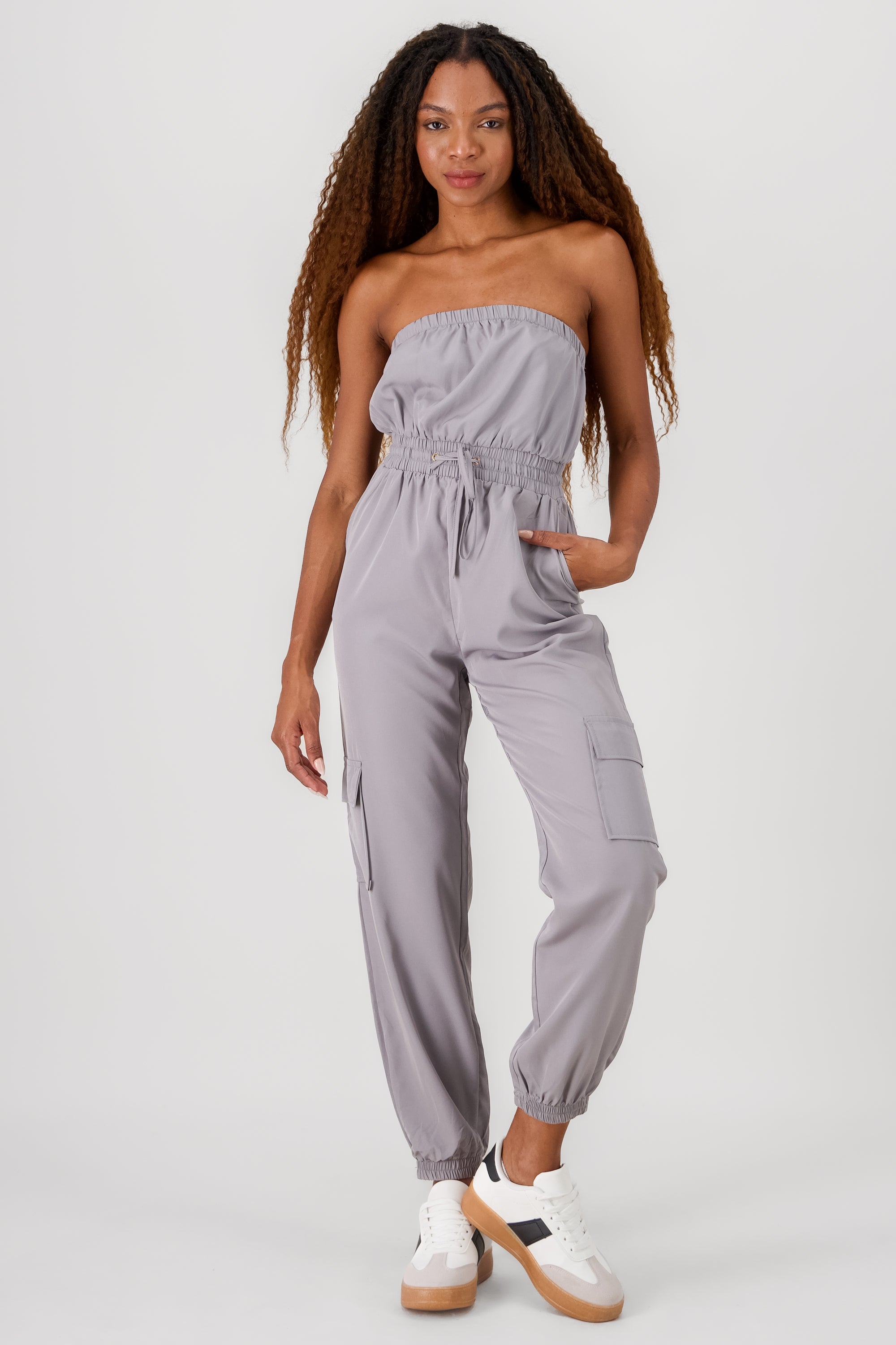 Jumpsuit strapless jogger GRIS