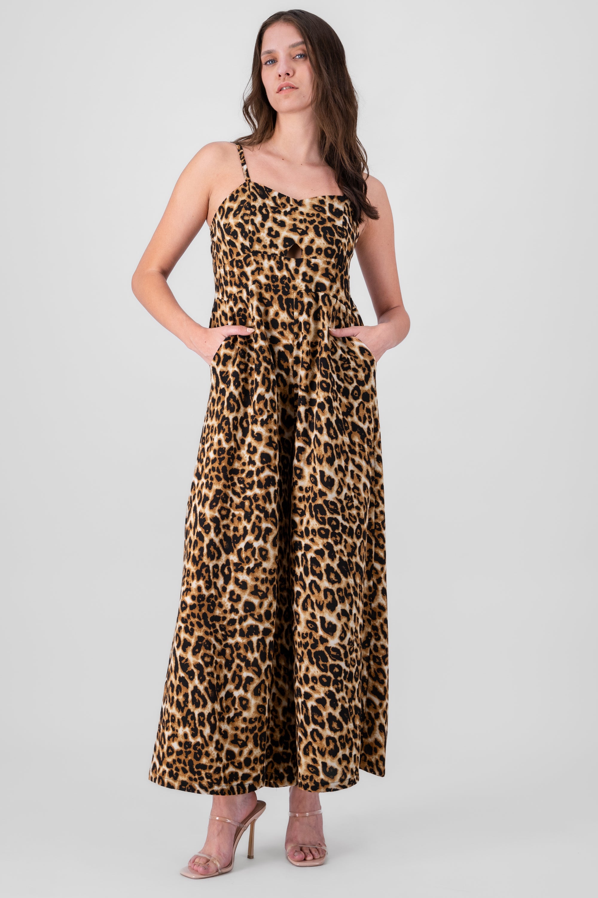 Jumpsuit tirantes animal print NEGRO COMBO