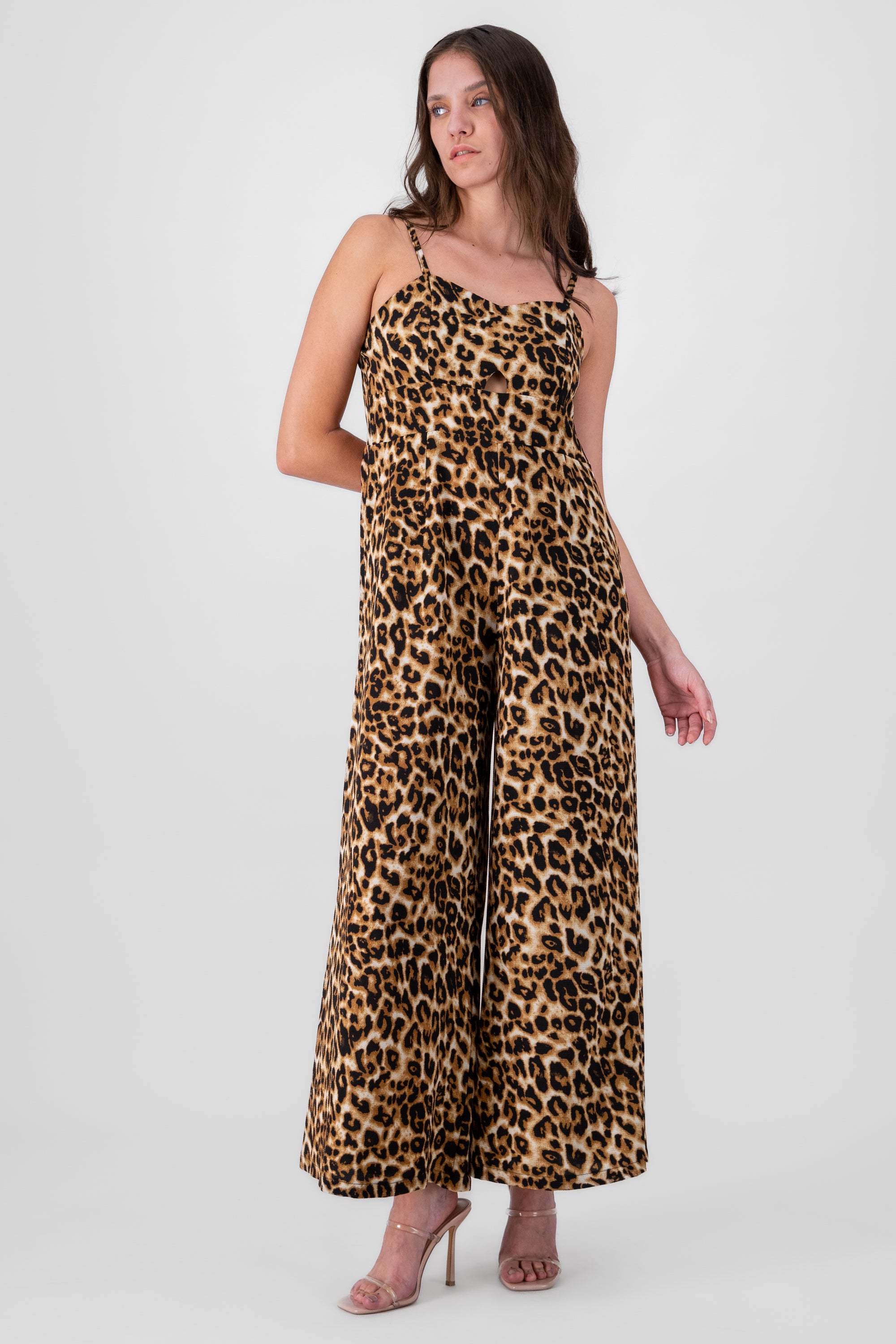 Jumpsuit tirantes animal print NEGRO COMBO