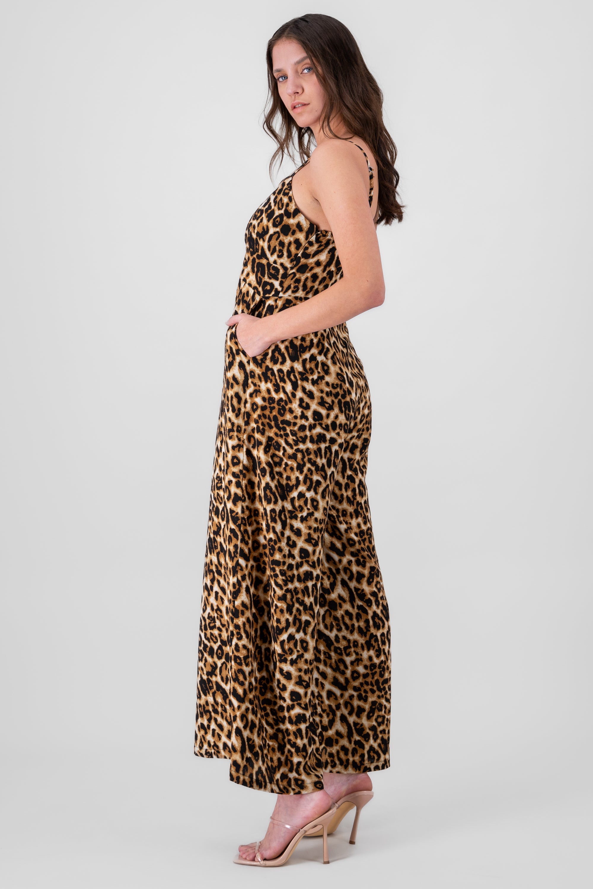 Jumpsuit tirantes animal print NEGRO COMBO