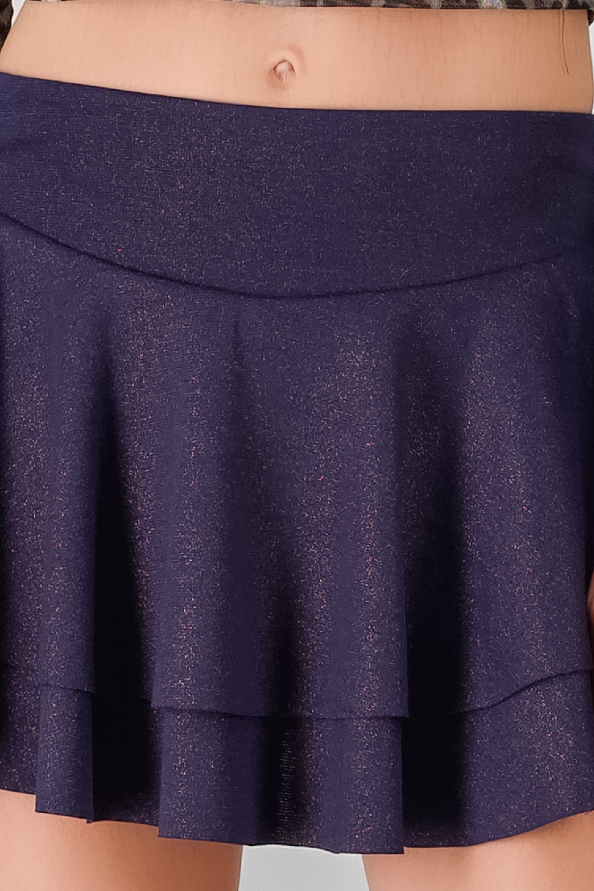 Falda mini doble olan detalle brillos MARINO