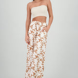 Pantalon amplio estampado tropical