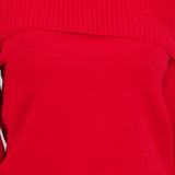 Sueter off shoulder tejido liso