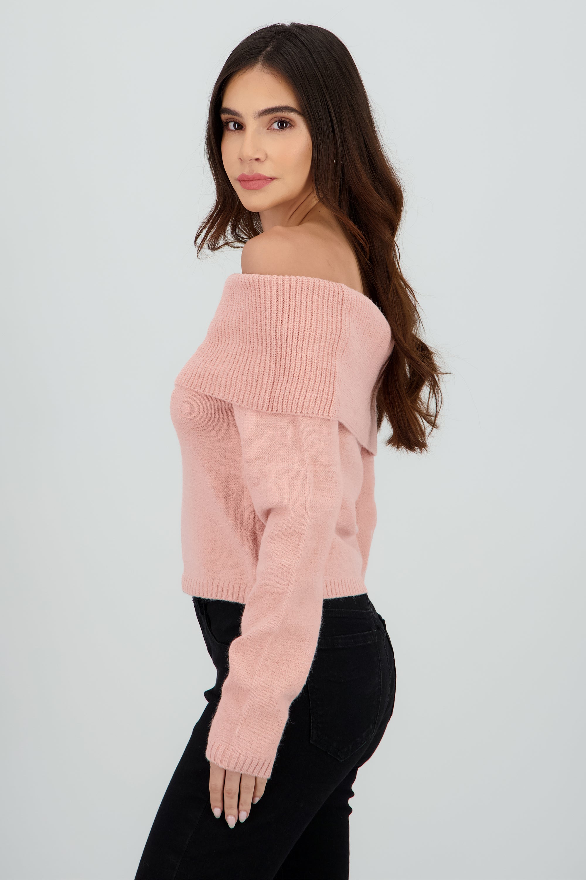 Sueter off shoulder tejido liso MALVA