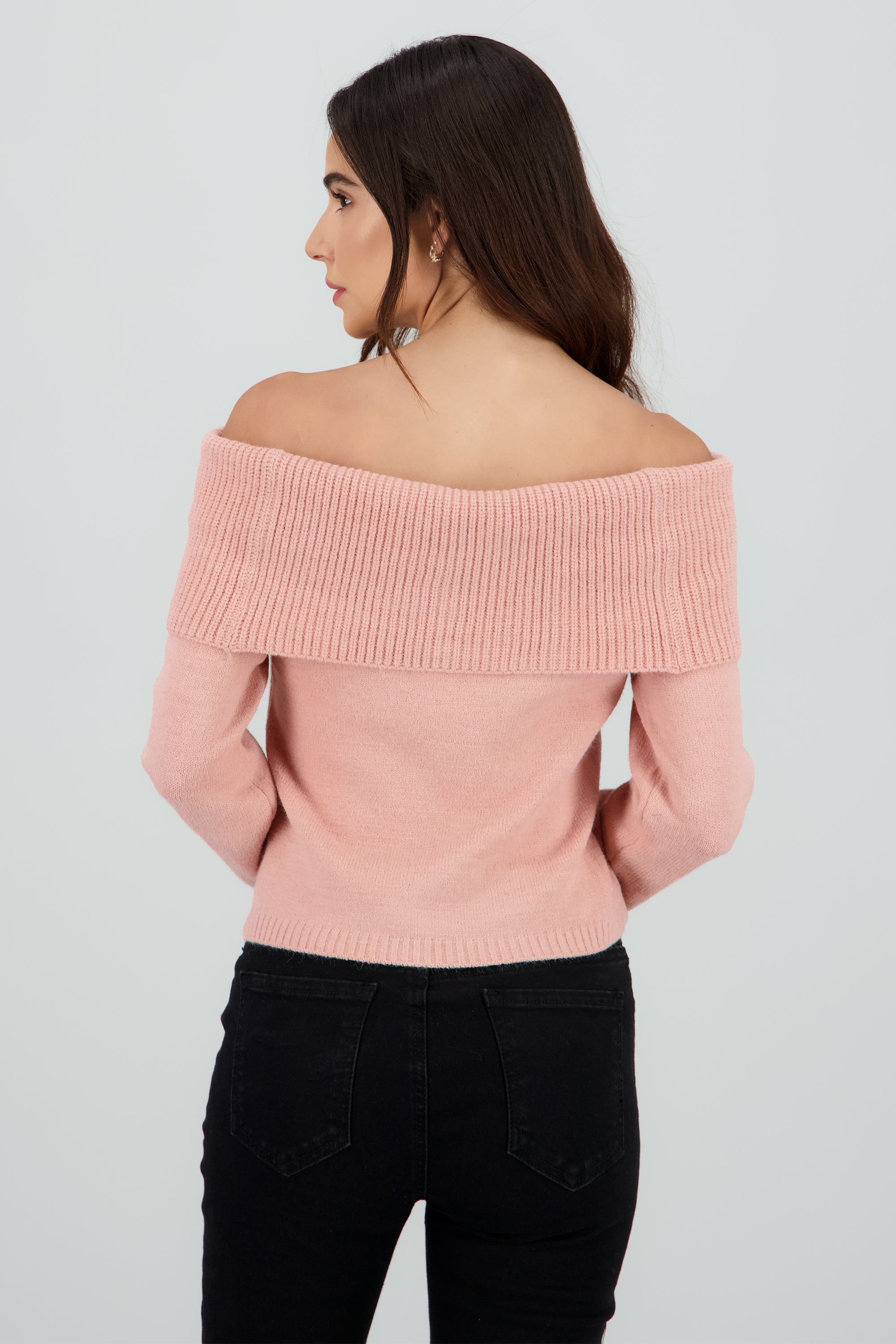 Sueter off shoulder tejido liso MALVA