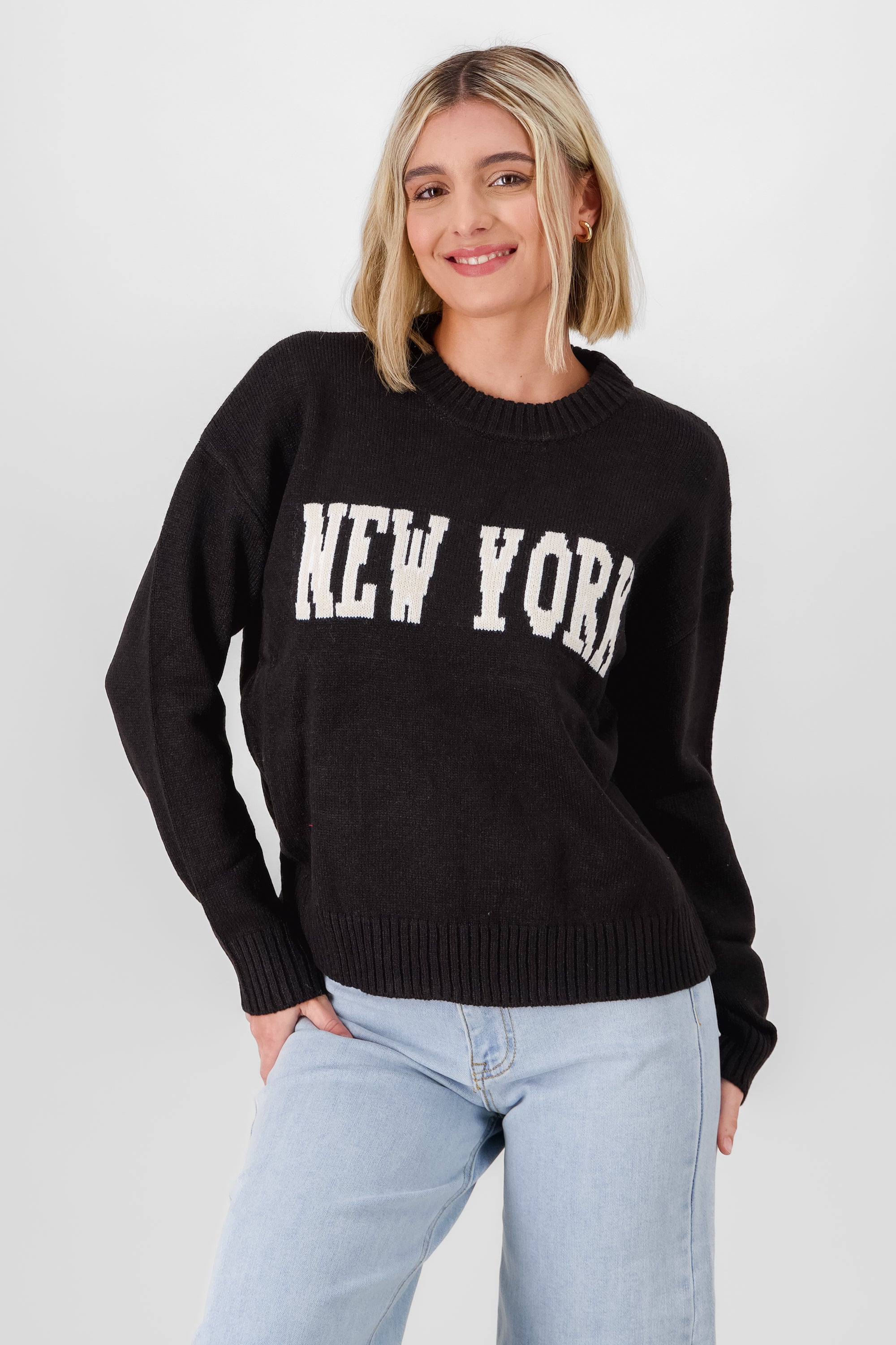 Sueter largo new york NEGRO