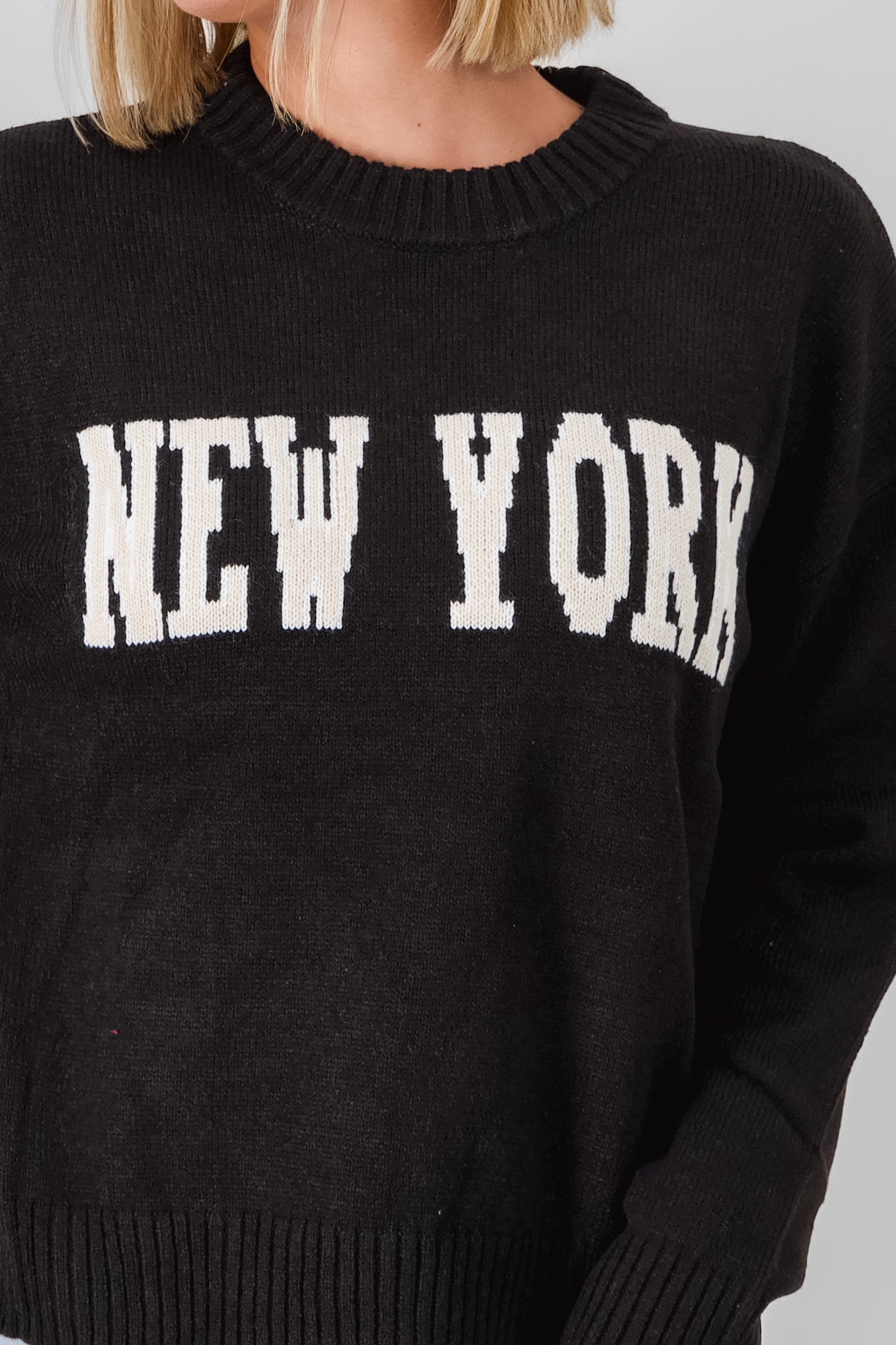 Sueter largo new york NEGRO