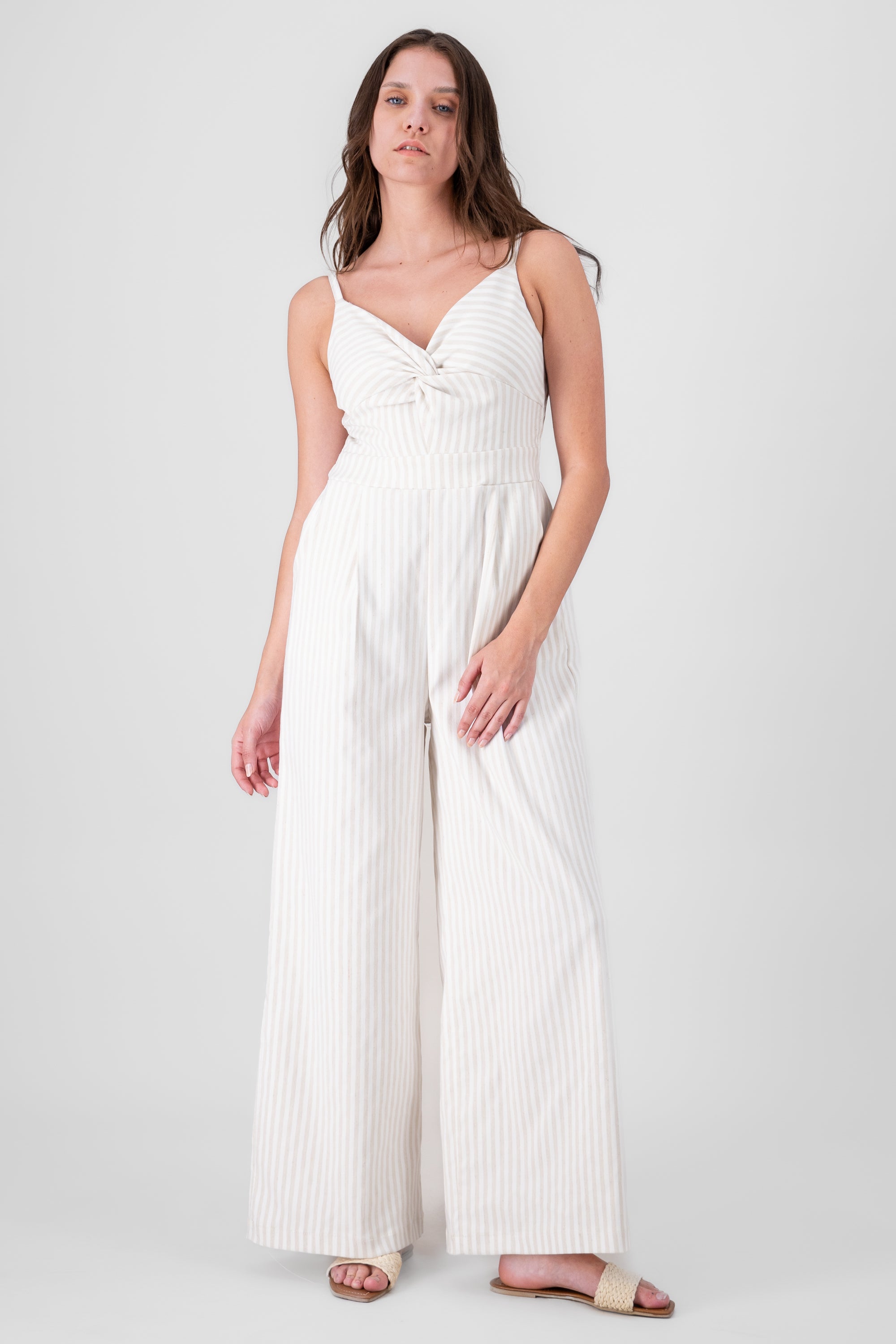 Jumpsuit tirantes rayas HUESO COMBO