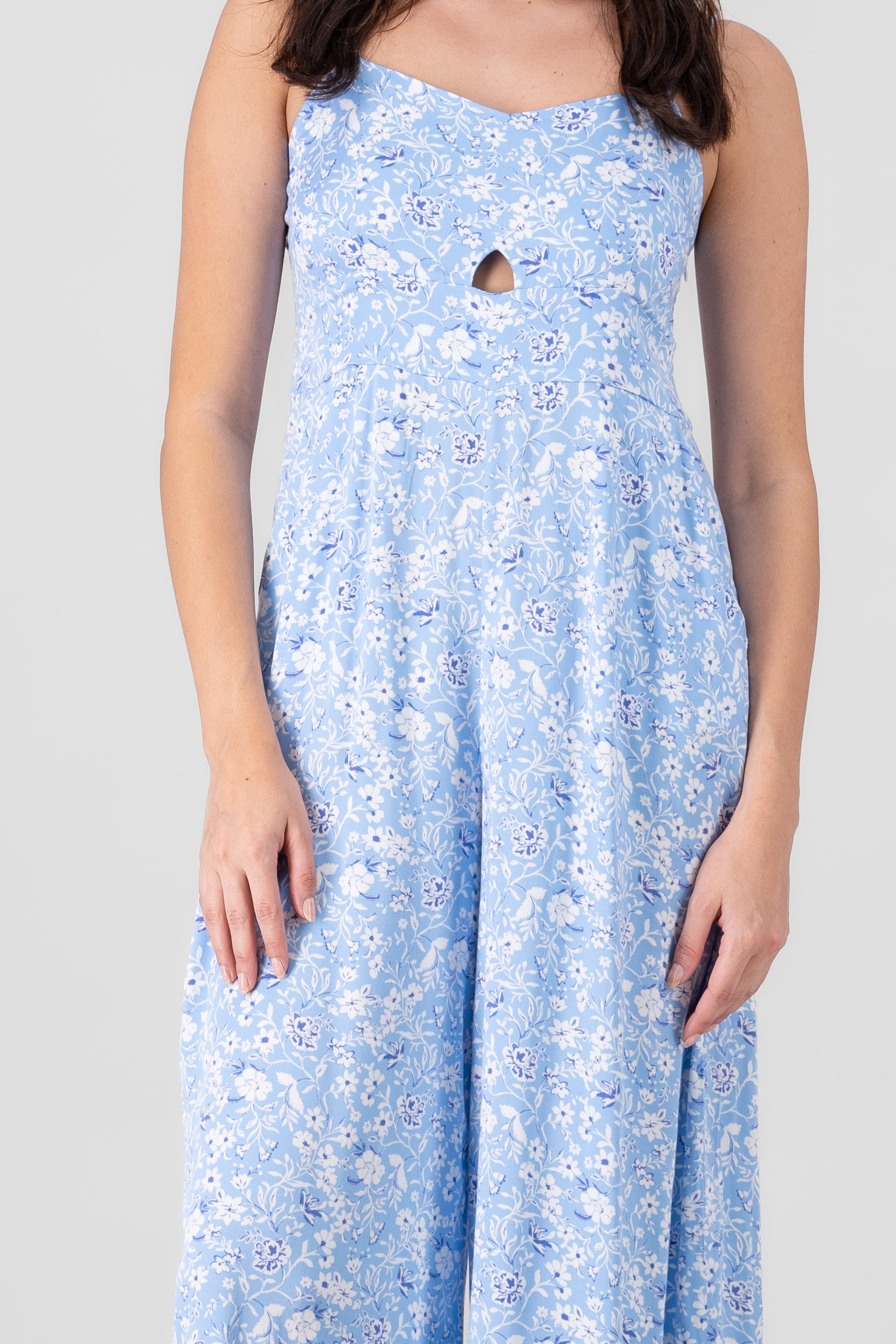 Jumpsuit tirantes estampado flores AZUL COMBO