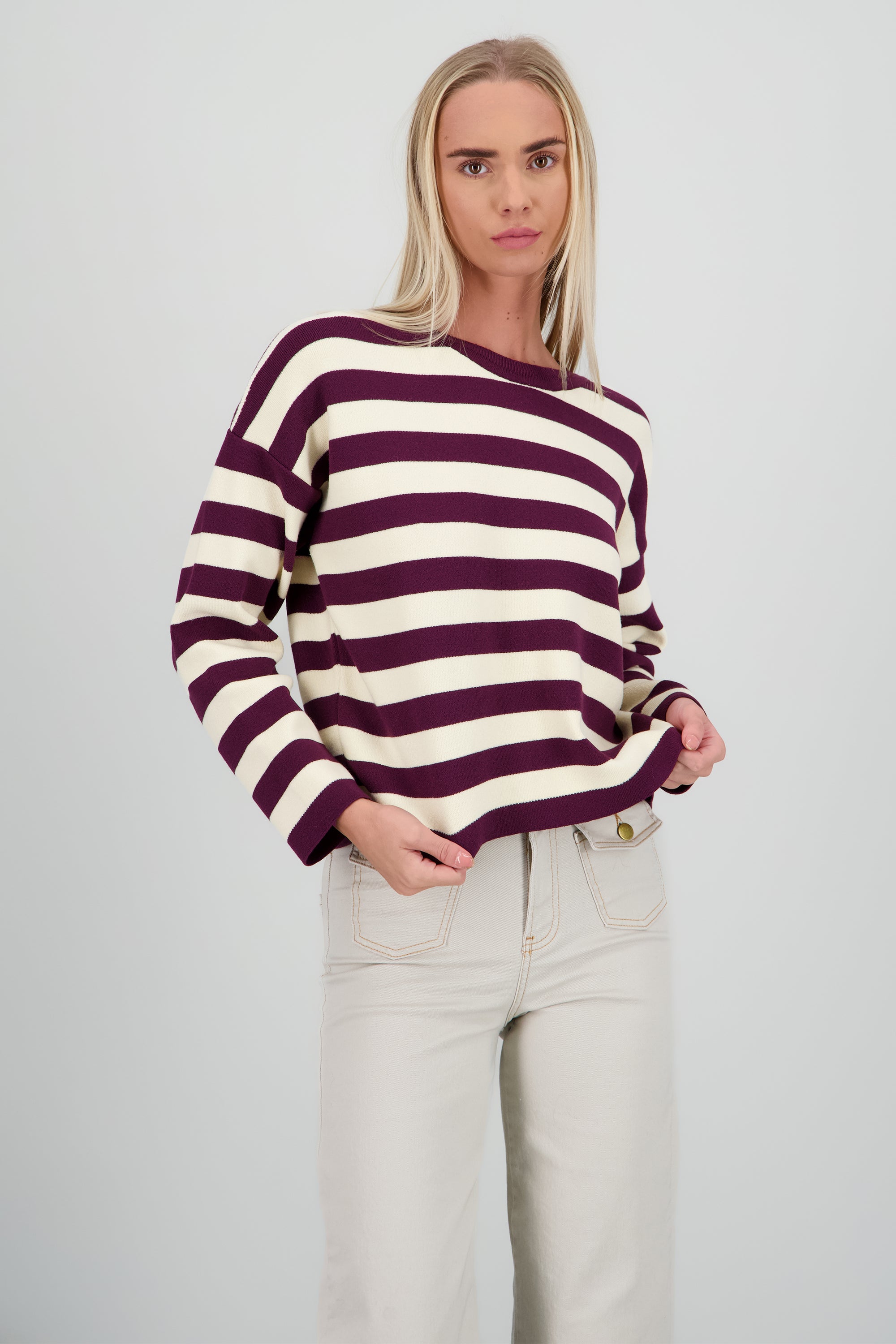 Sueter rayas tacto suave VINO