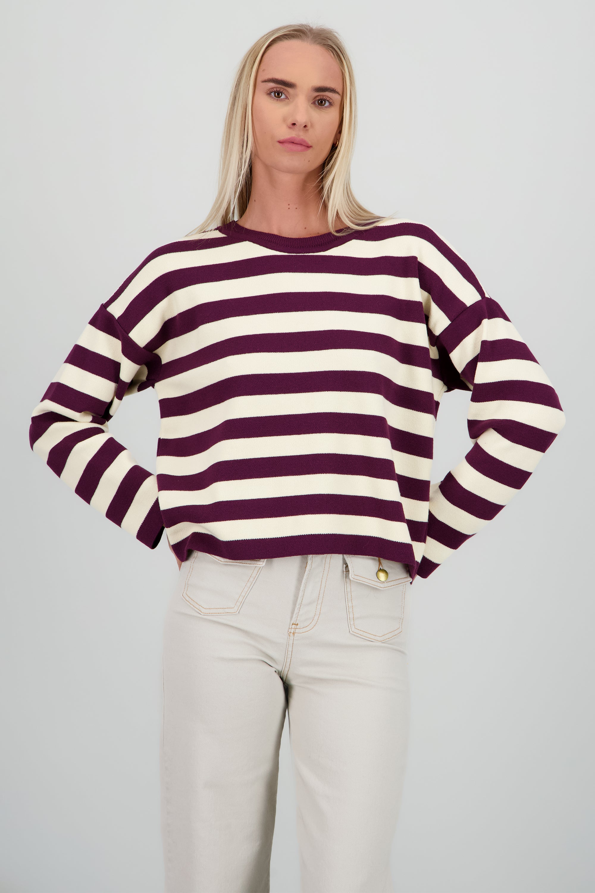 Sueter rayas tacto suave VINO