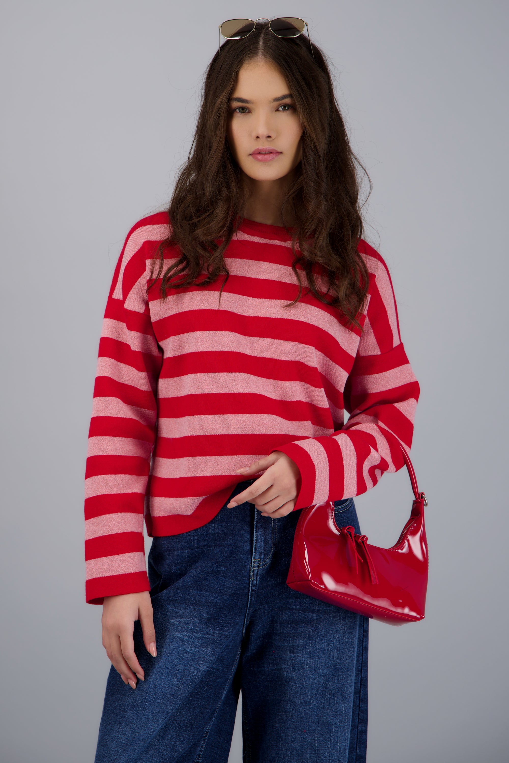 Sueter rayas tacto suave ROJO COMBO