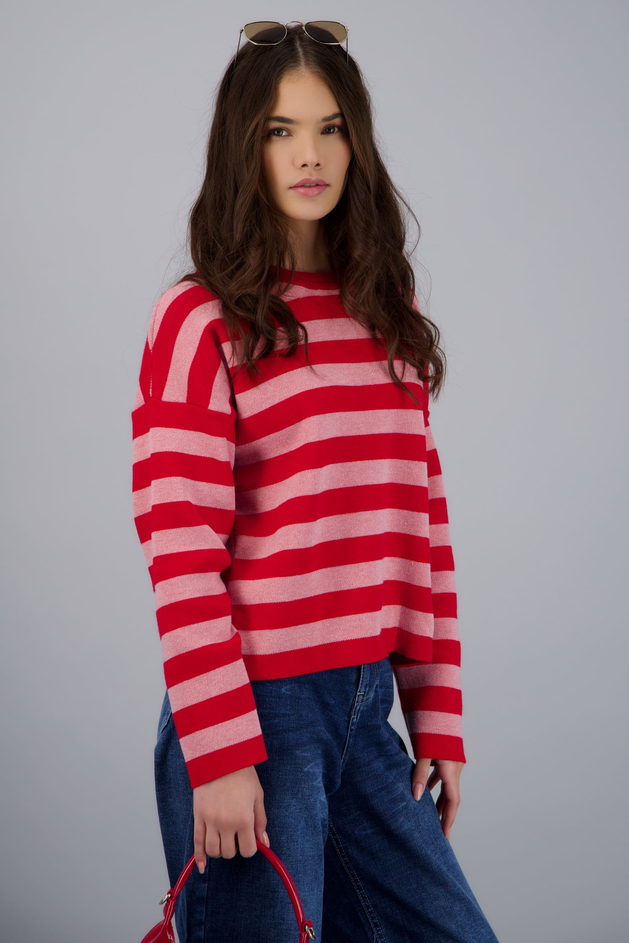 Sueter rayas tacto suave ROJO COMBO