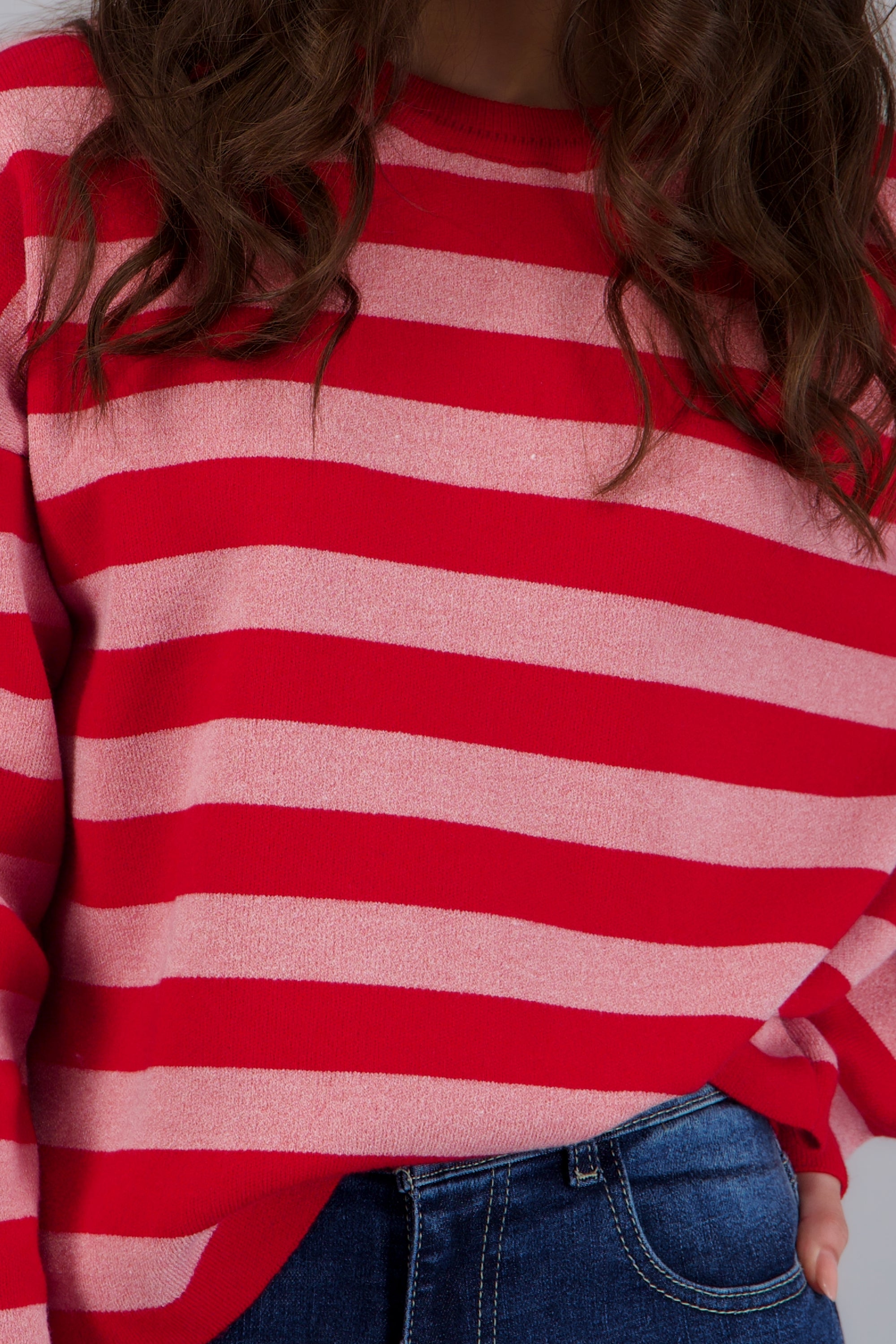 Sueter rayas tacto suave ROJO COMBO