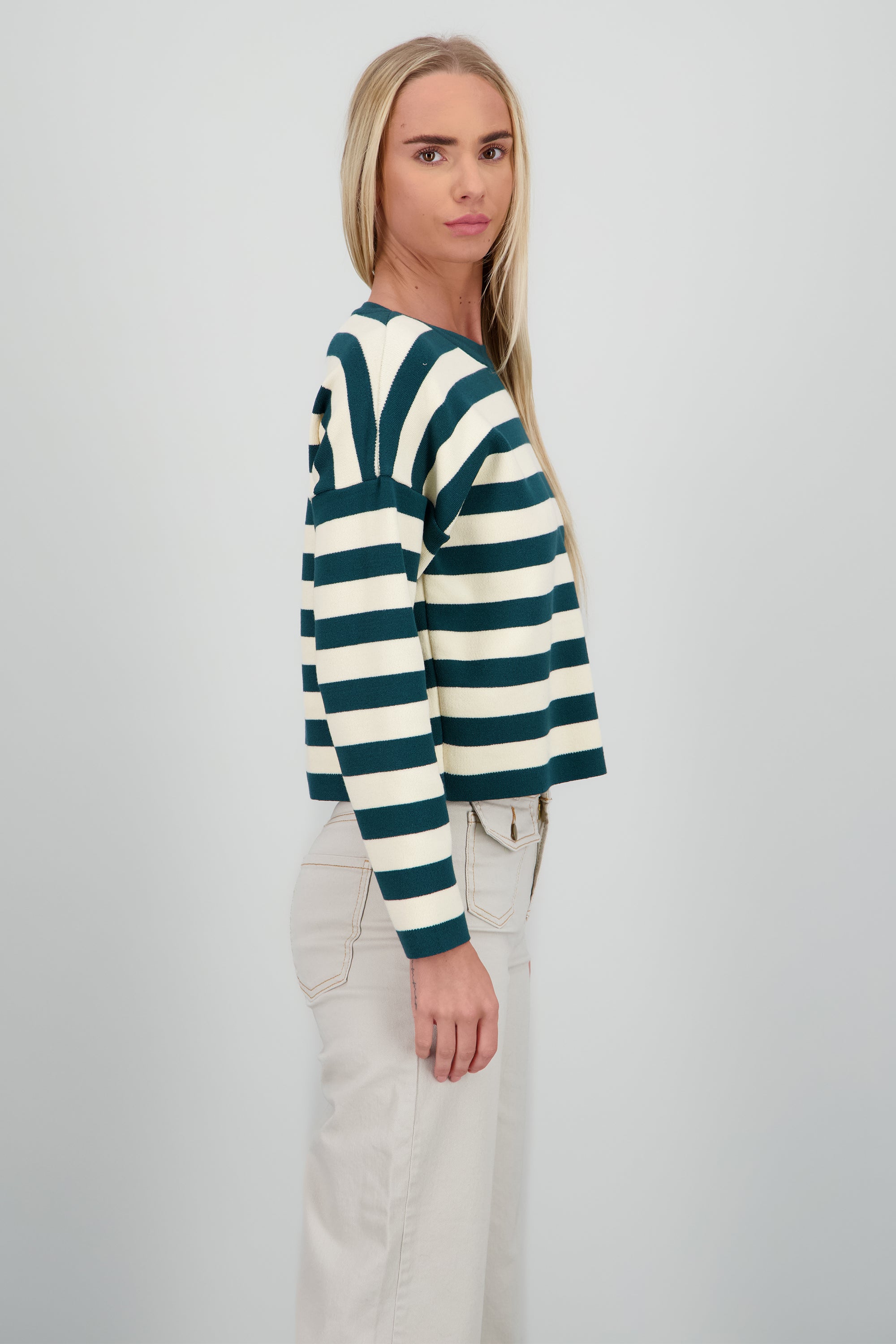 Sueter rayas tacto suave VERDE CAZADOR