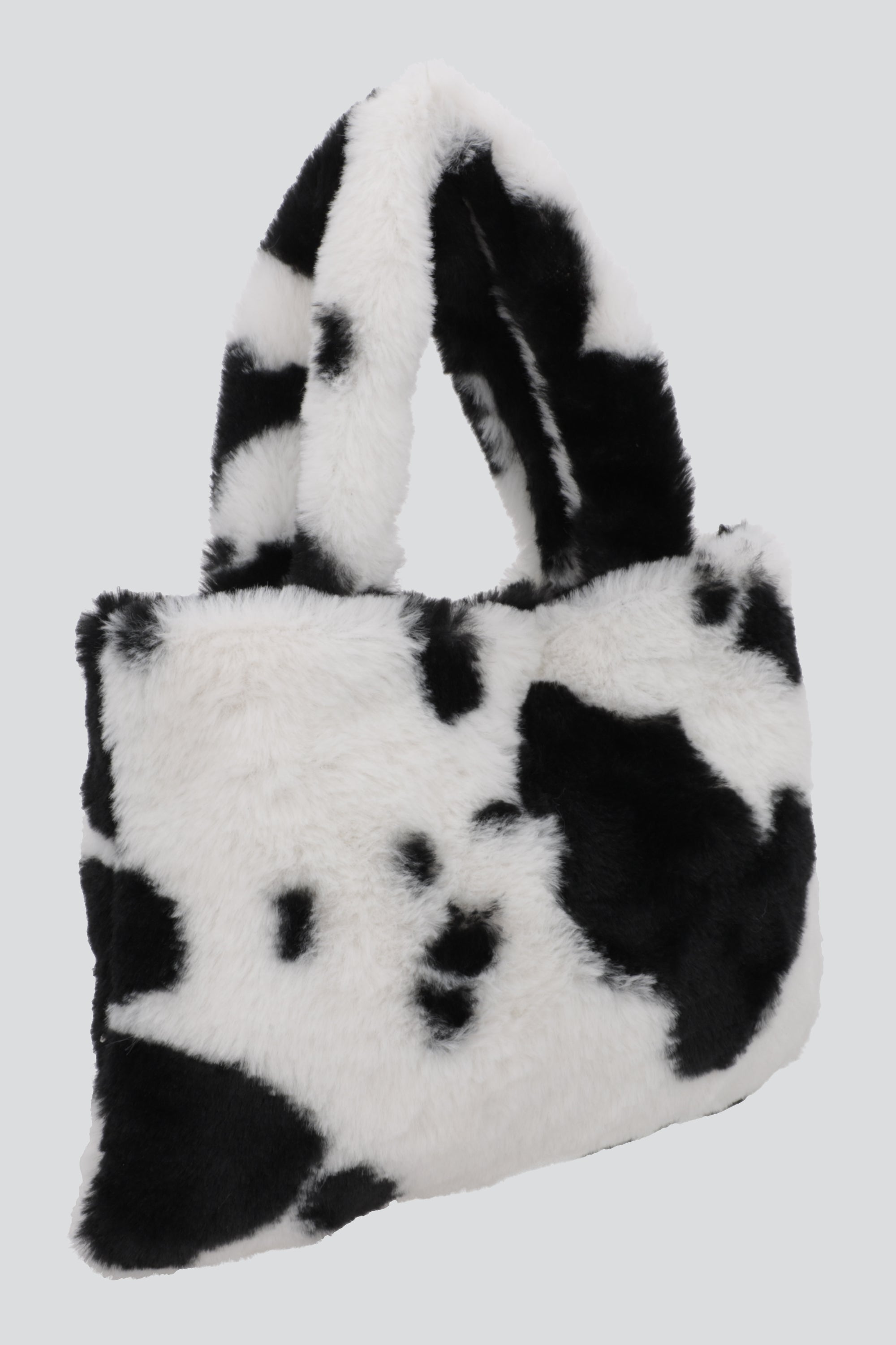 Tote fluffy vaca NEGRO BLANCO