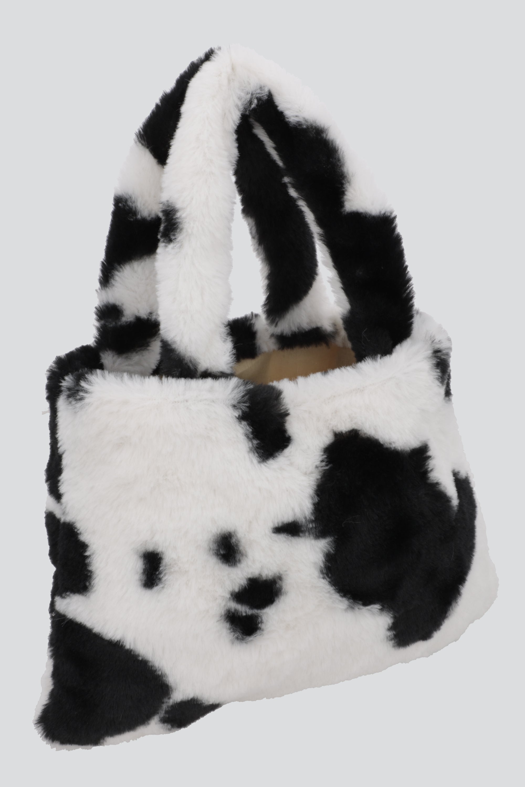 Tote fluffy vaca NEGRO BLANCO