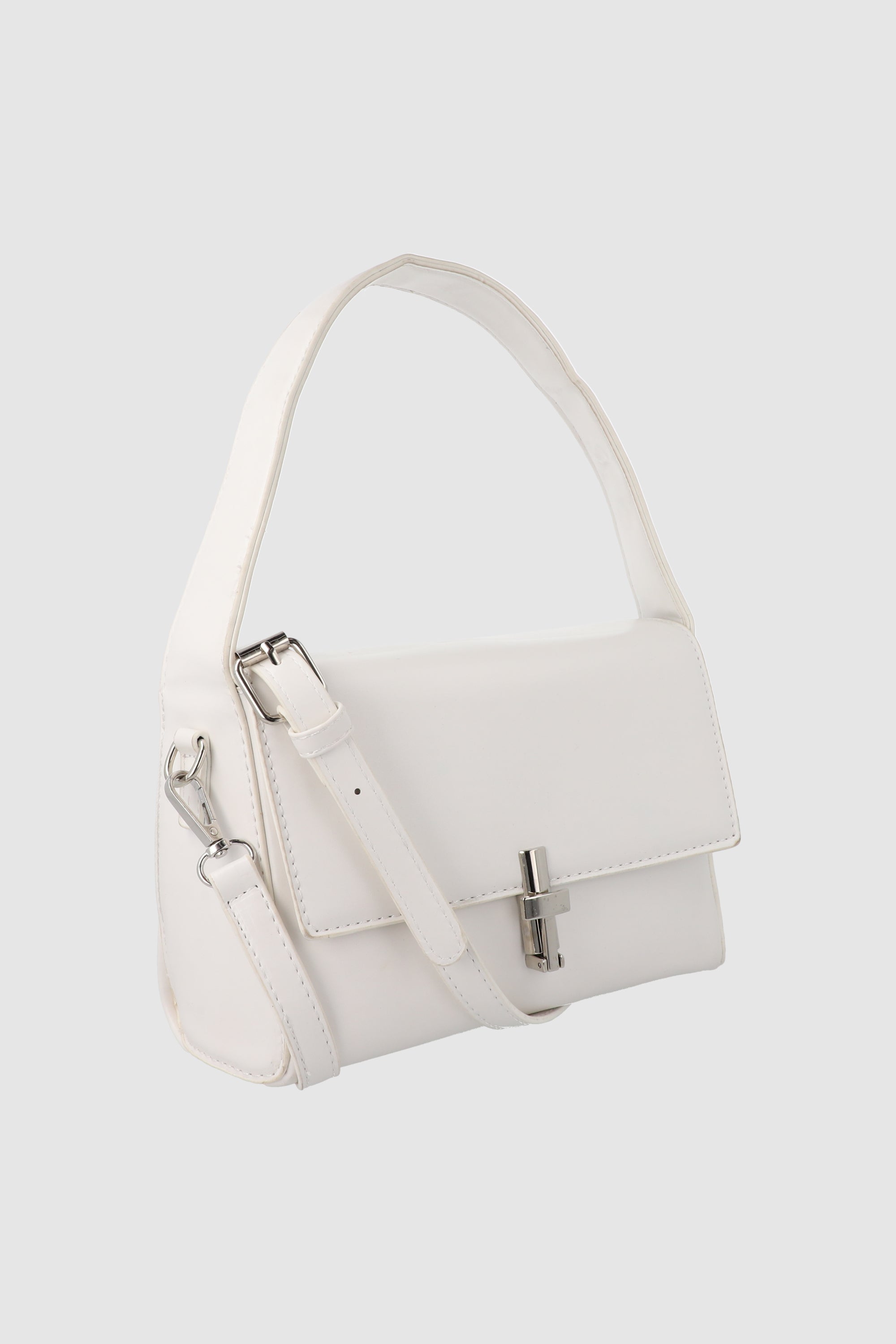 Bolsa de hombro tapa herraje BLANCO