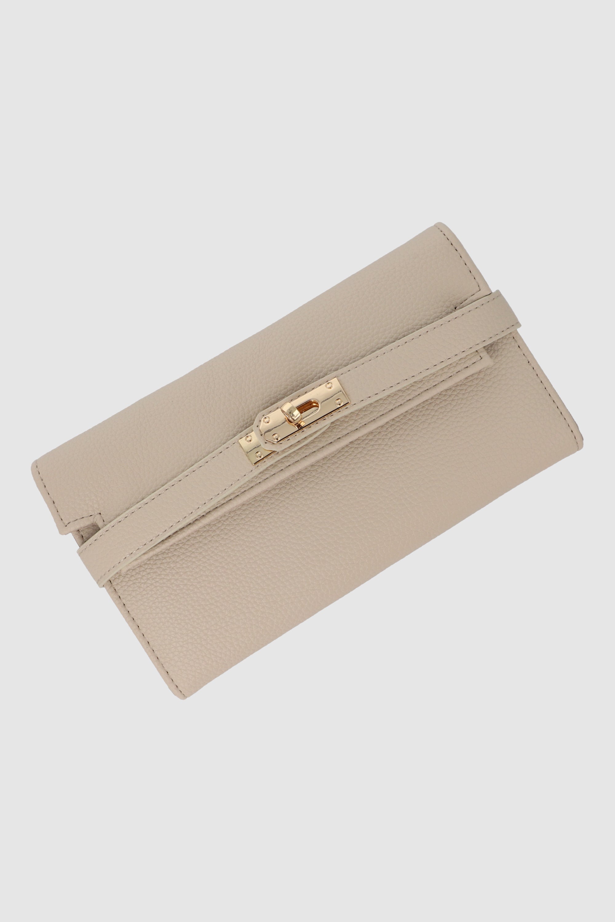 Cartera grande trapa broche BEIGE
